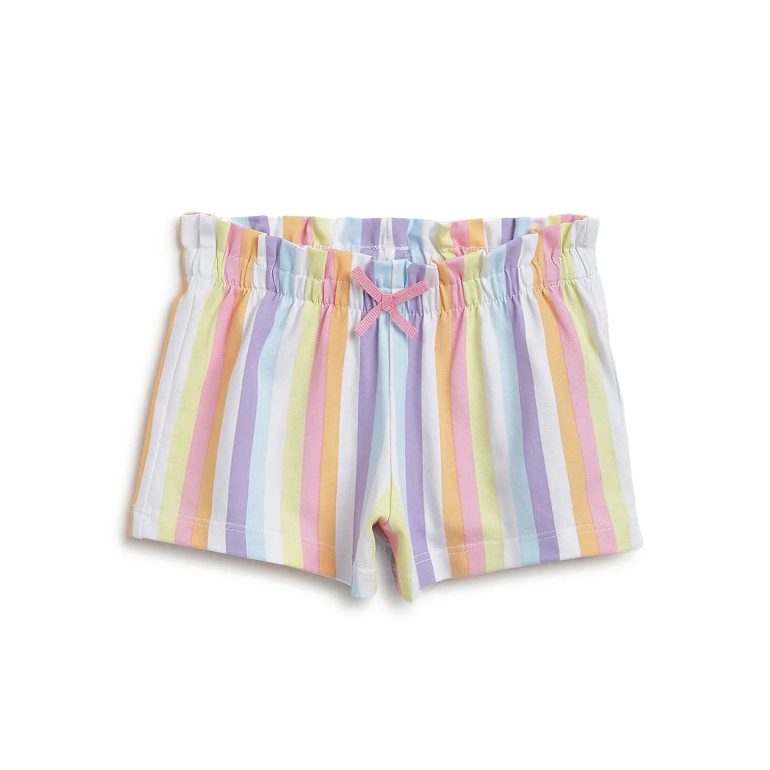 Girls White Printed T-Shirt With Shorts