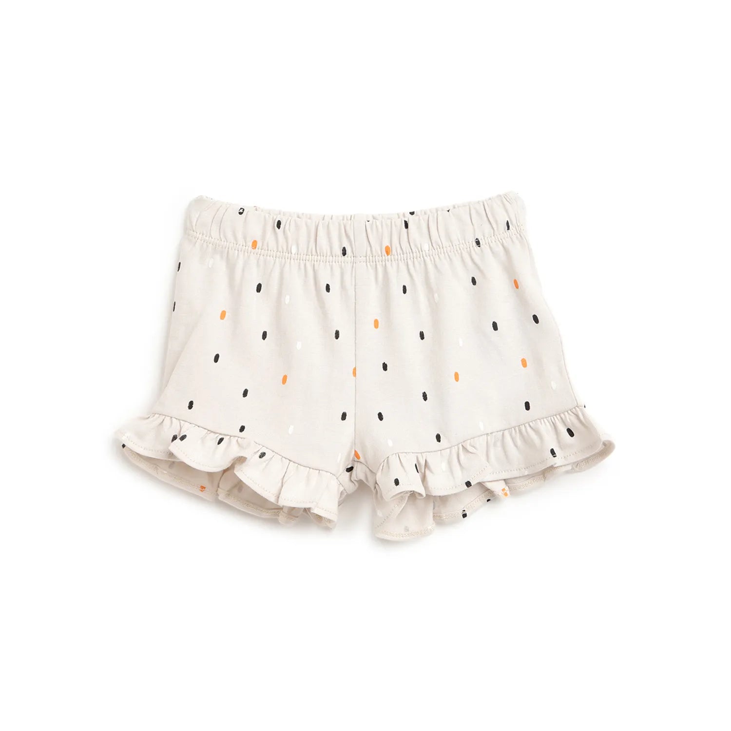 Girls White Printed Top with Shorts