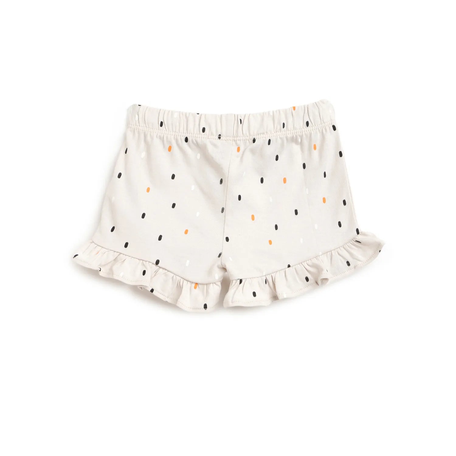 Girls White Printed Top with Shorts