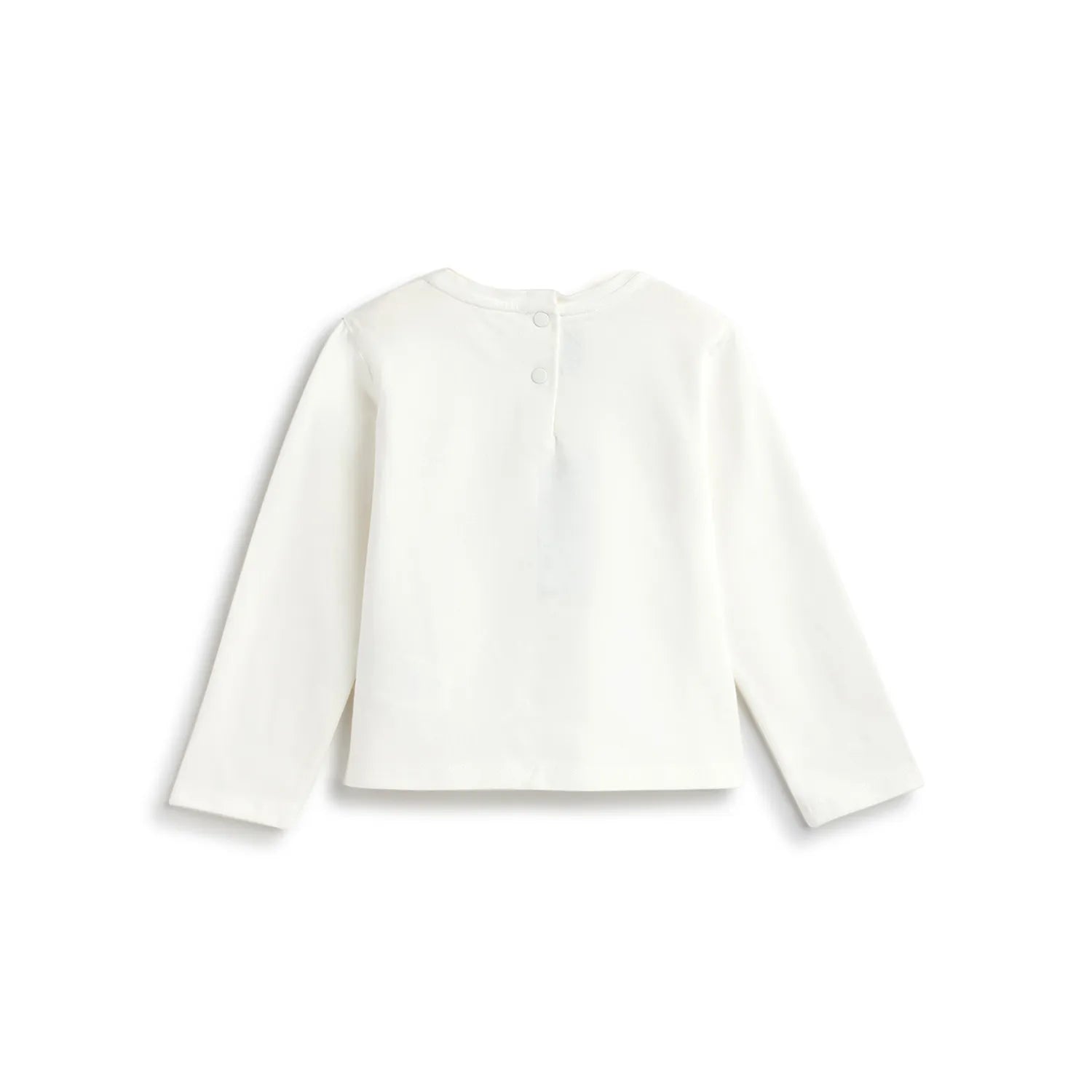 Girls White Self Design T-shirt