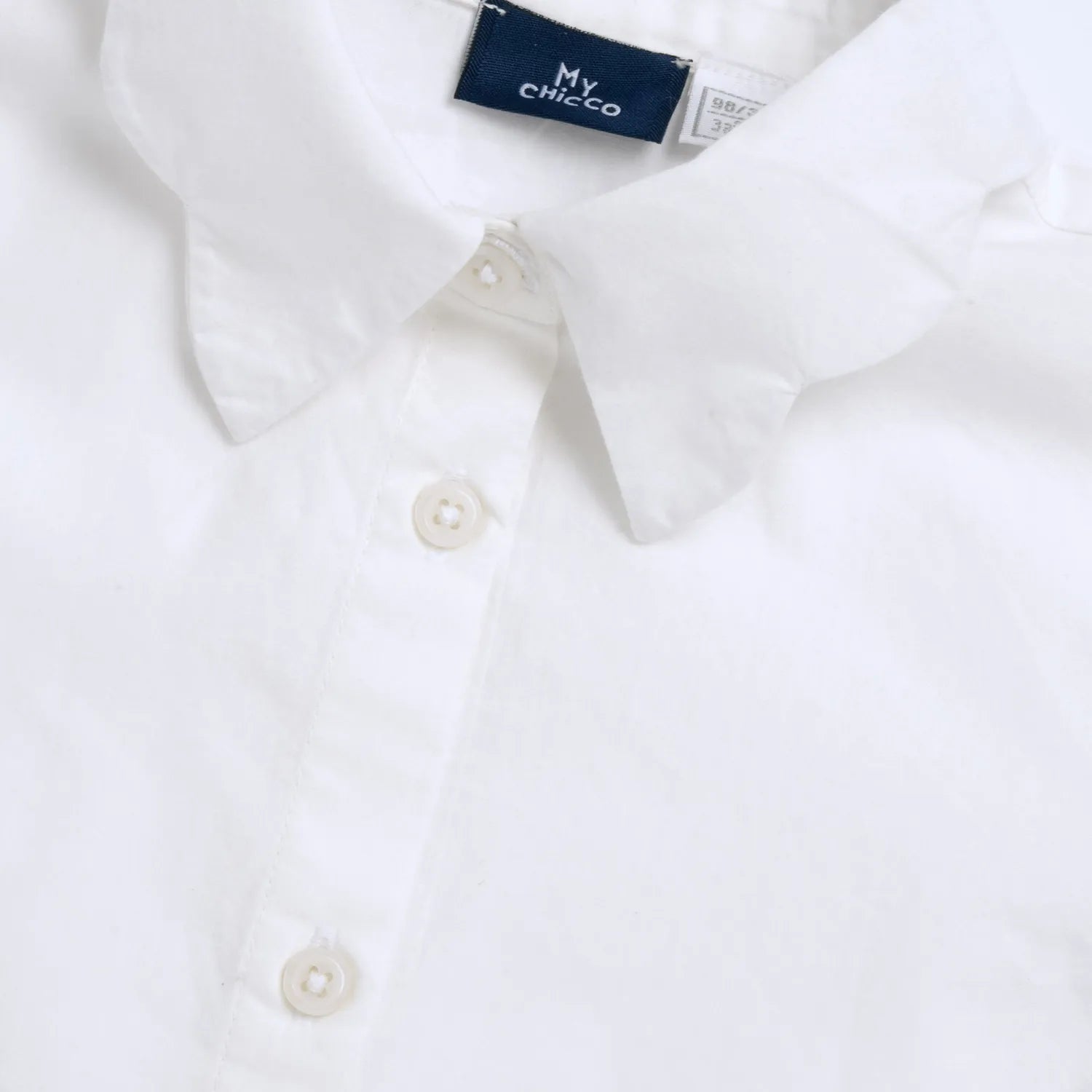Girls White Solid Cotton Shirt
