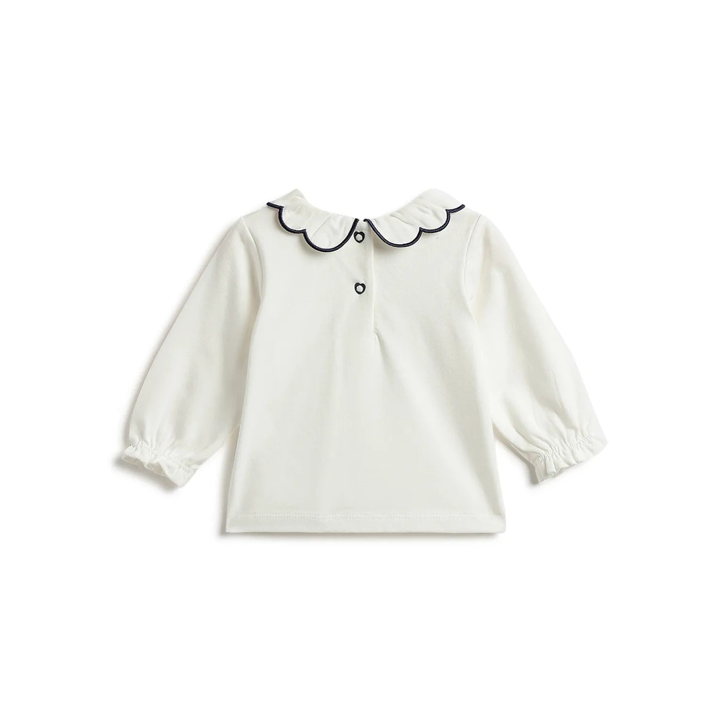 Girls White Solid T-shirt