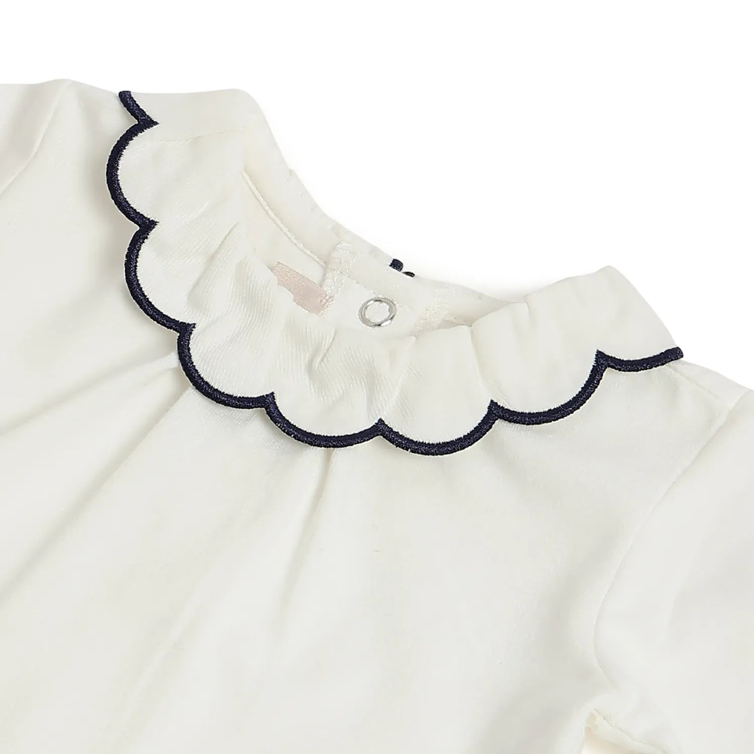 Girls White Solid T-shirt