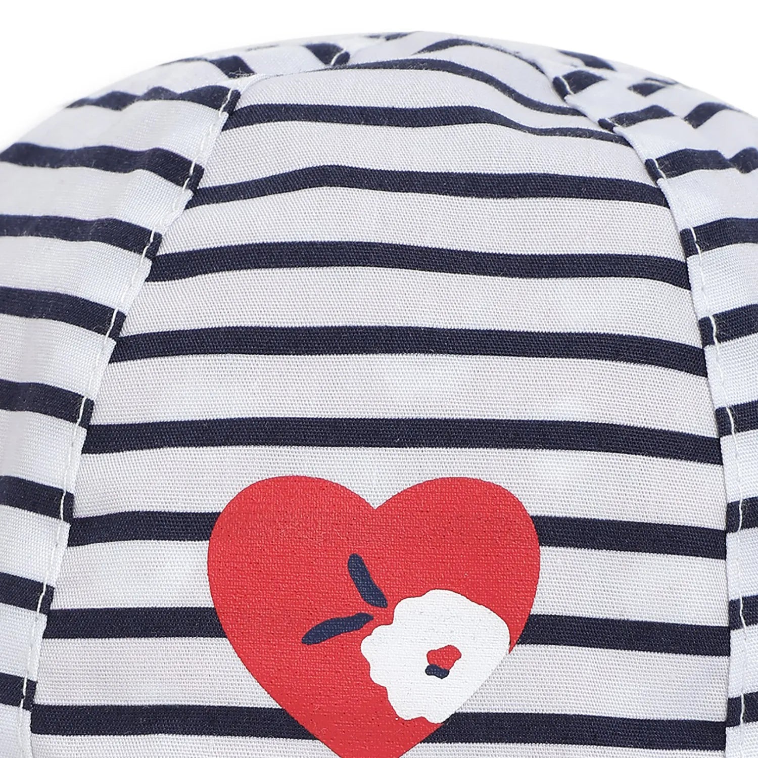 Girls White Striped Reversible Hat