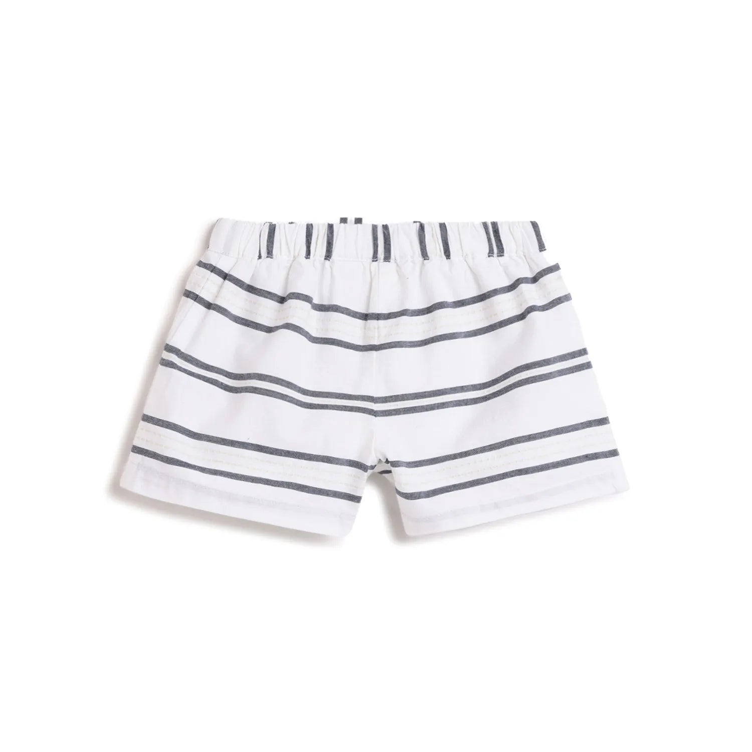 Girls White Striped Shorts