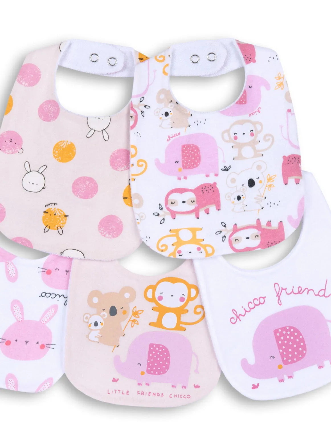 Infant Pack Of 5 Printed Cotton Bibs