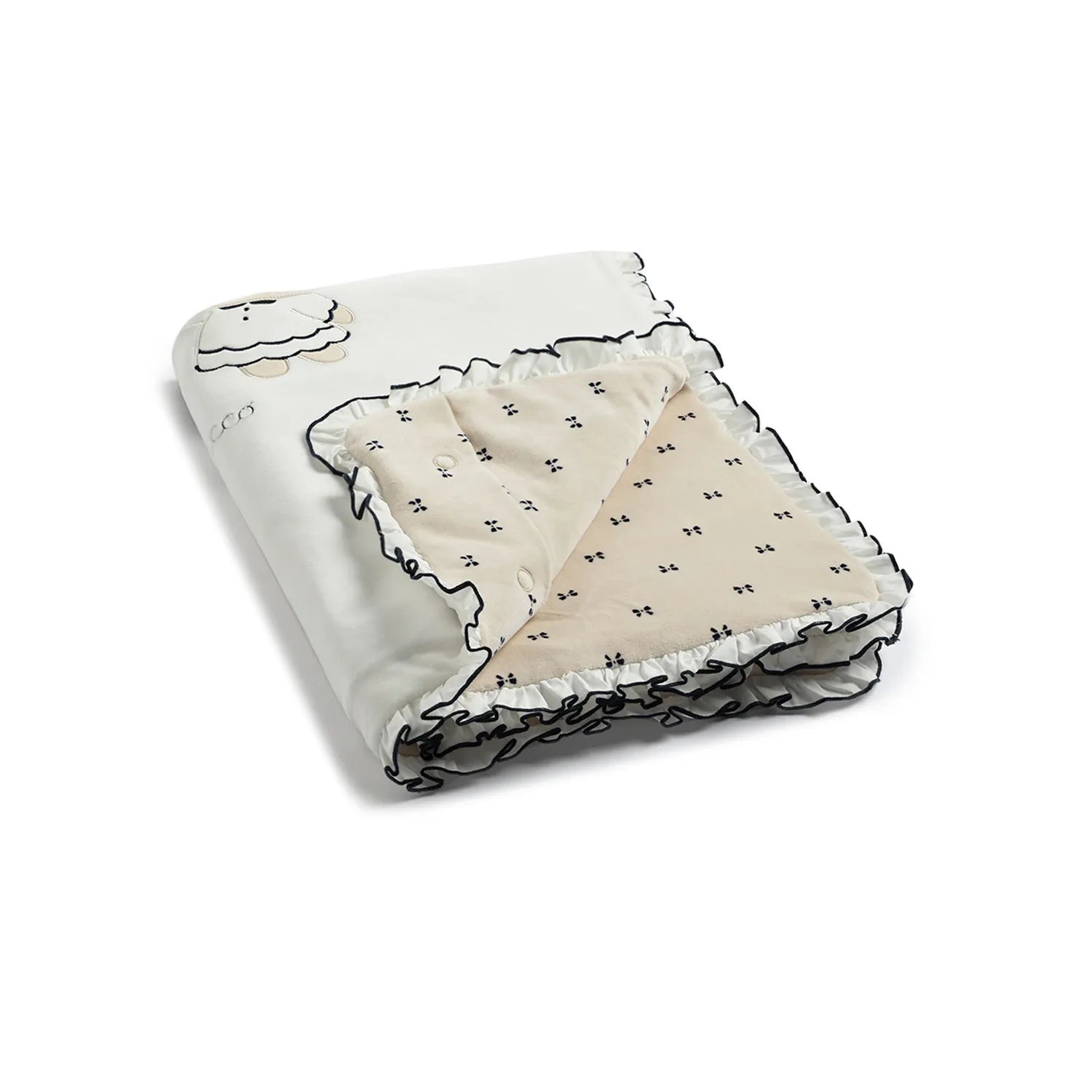 Infants Beige Printed Pram Blanket