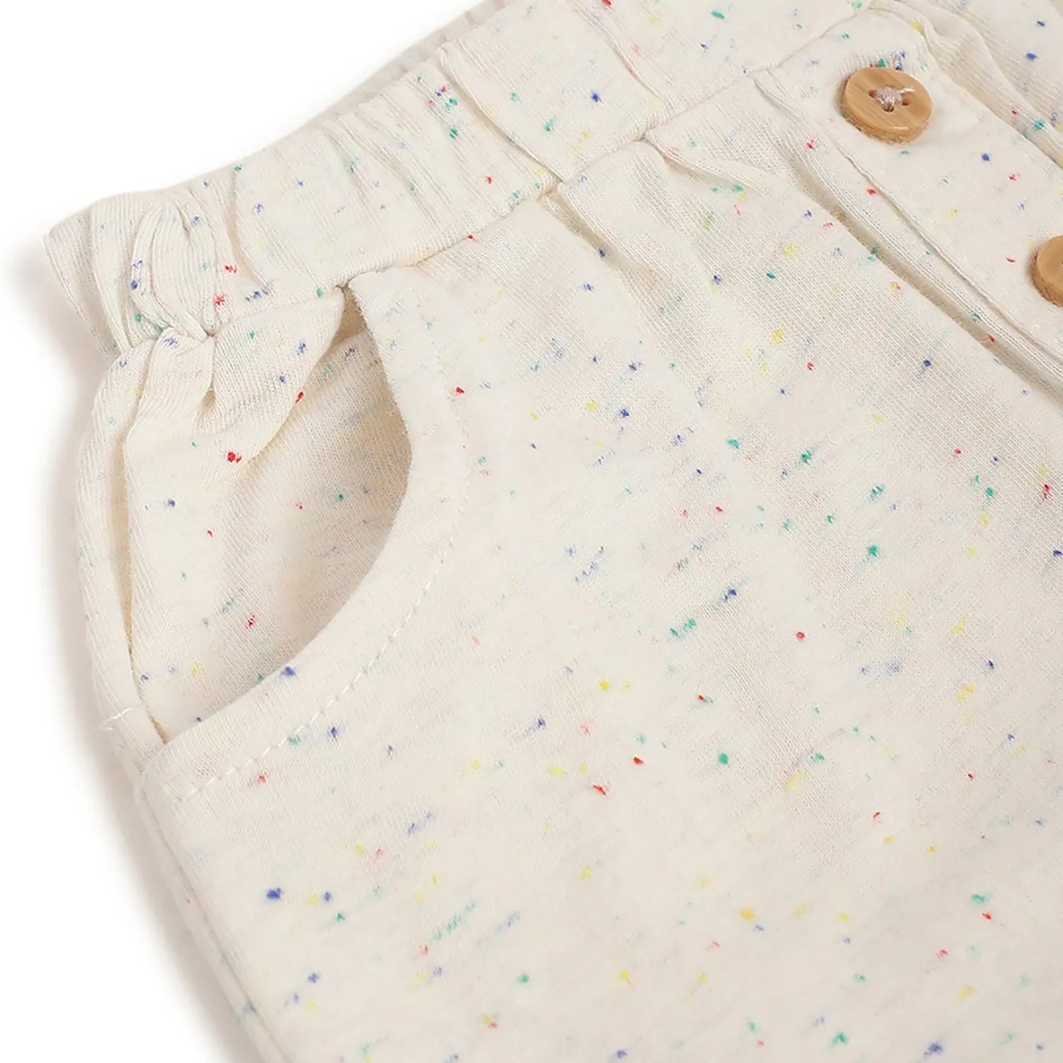 Infants Beige Printed T-shirt With Shorts