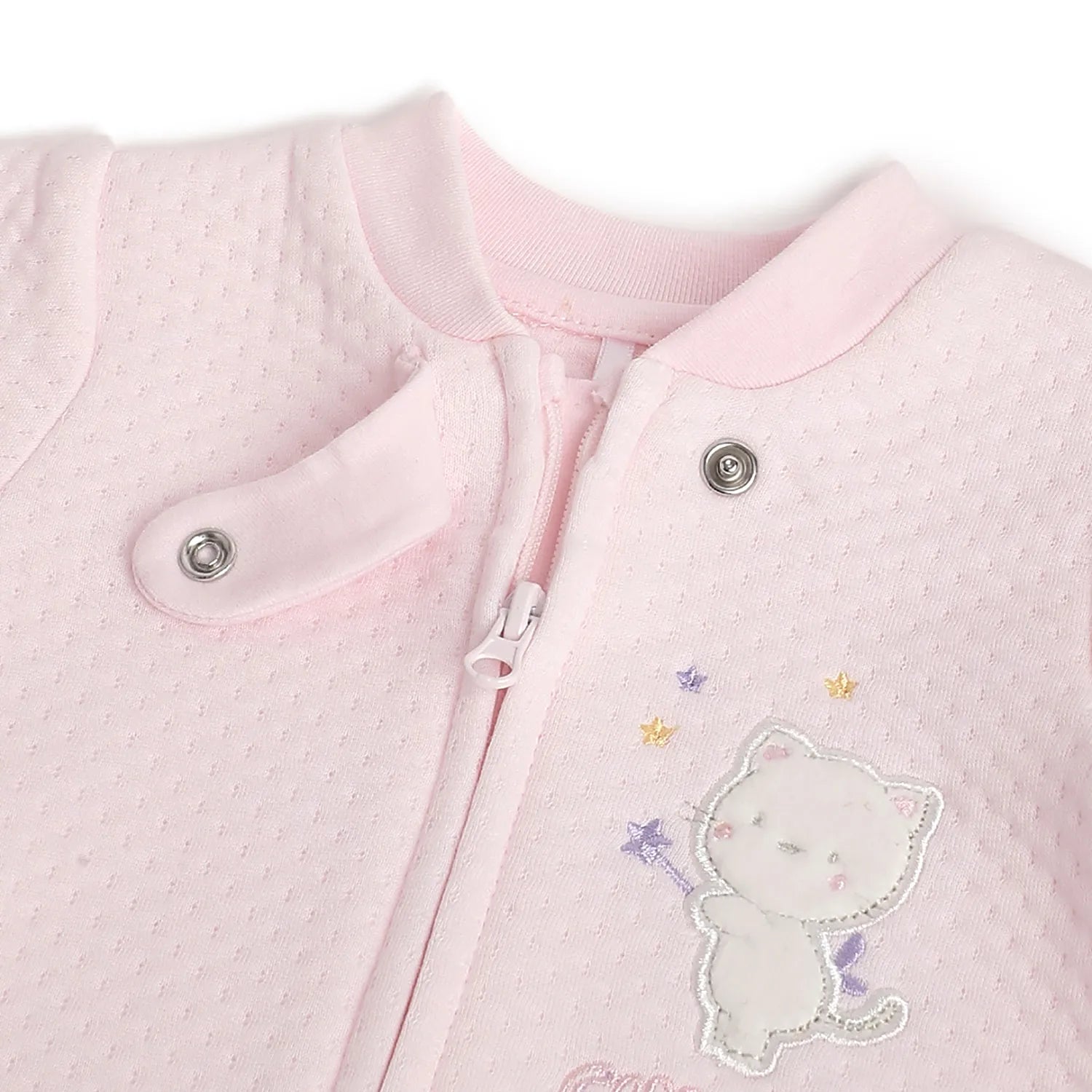 Infants Embroidered Front Opening Babysuit