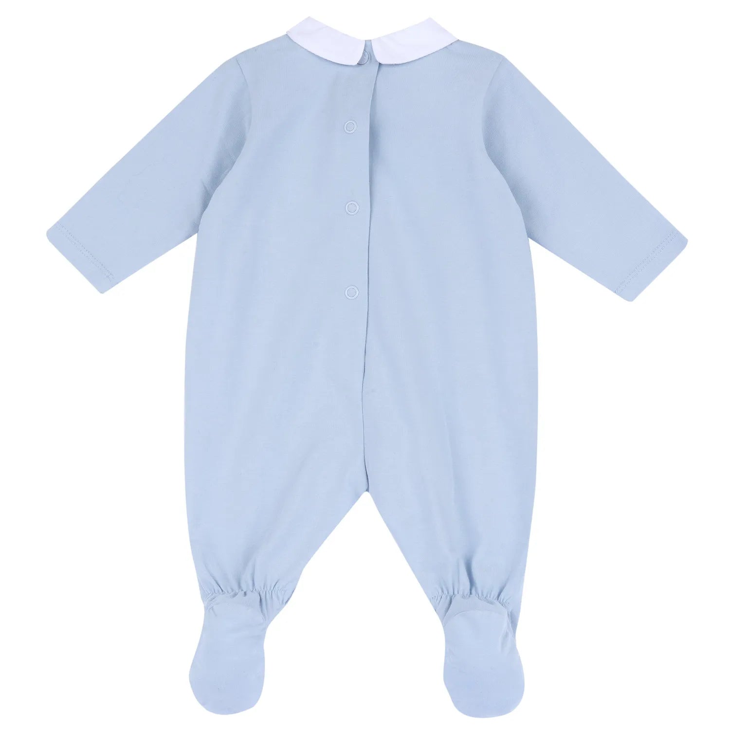 Infants Light Blue Embellished Leg Opening Babysuit