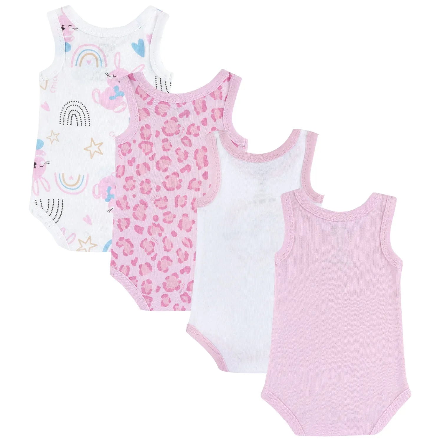 Infants Pack Of 4 Printed Cotton Bodysuits