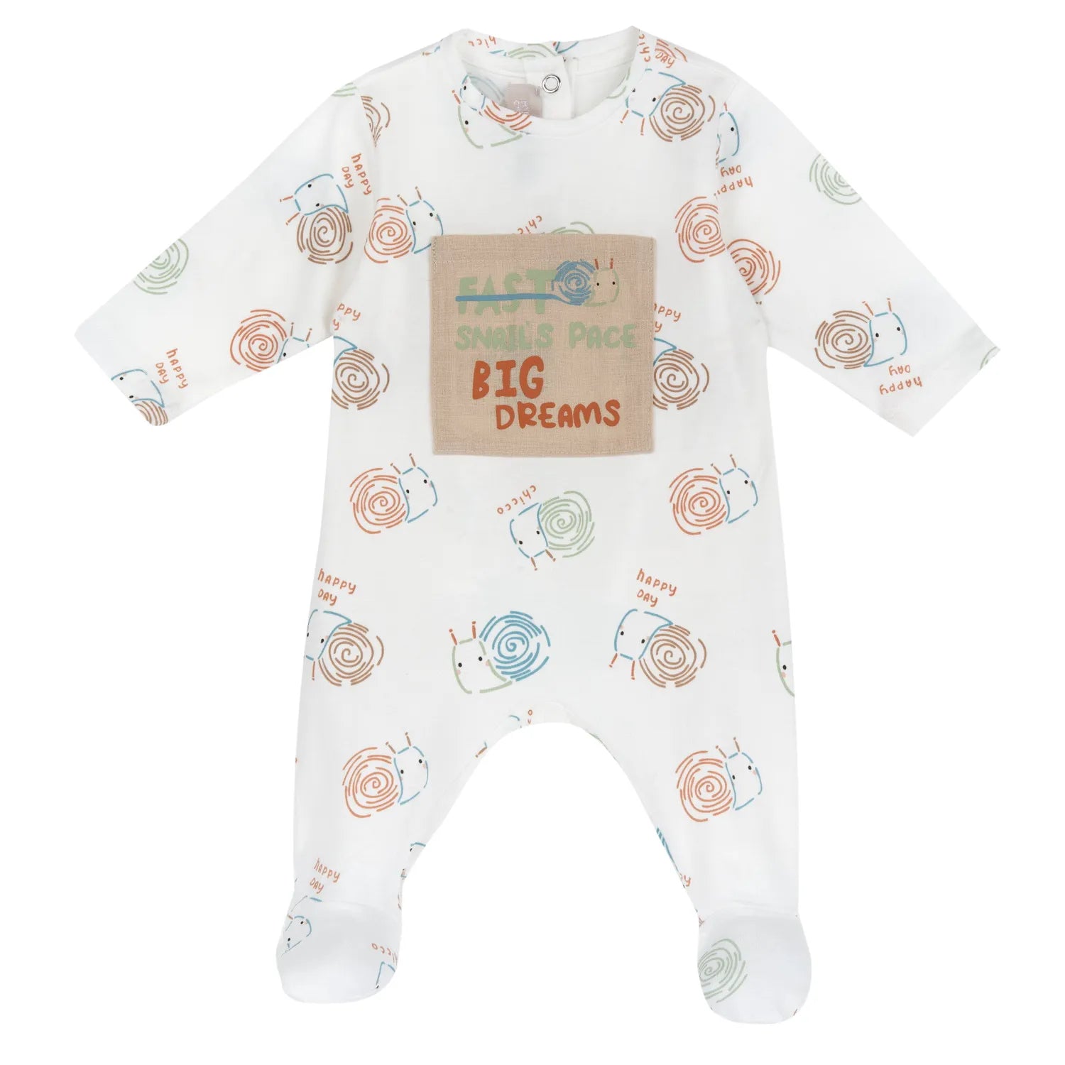 Infants Typography Printed Back Opening Babysuit