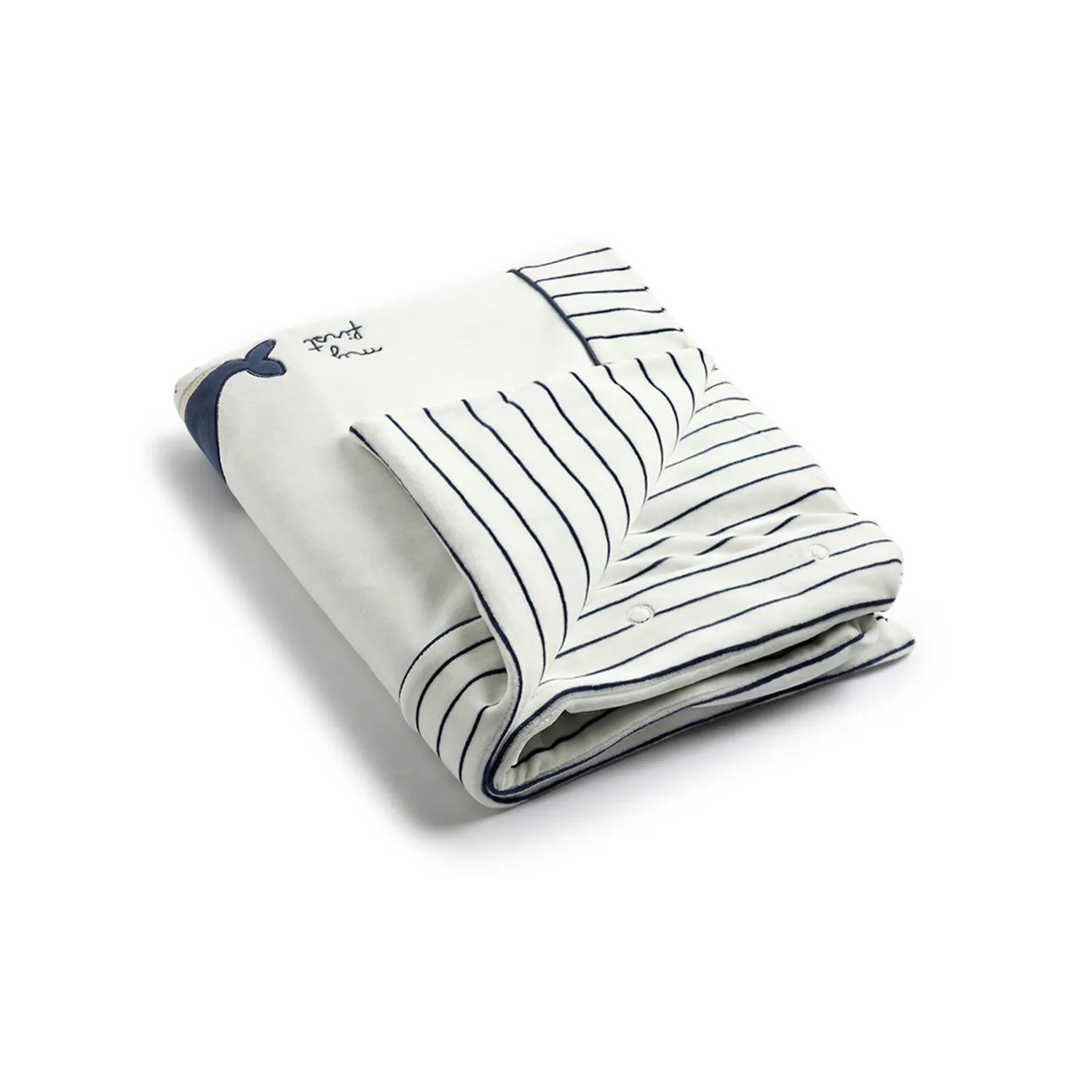 Infants White & Black Striped Pram Blanket