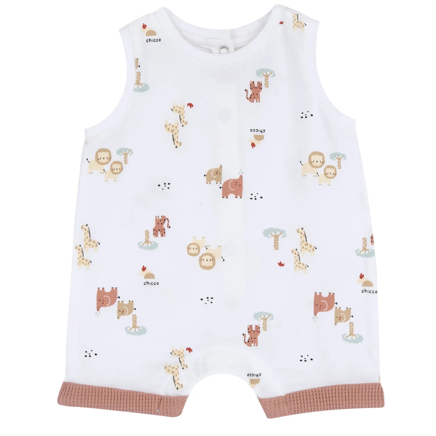 Infants White Animal Printed Romper
