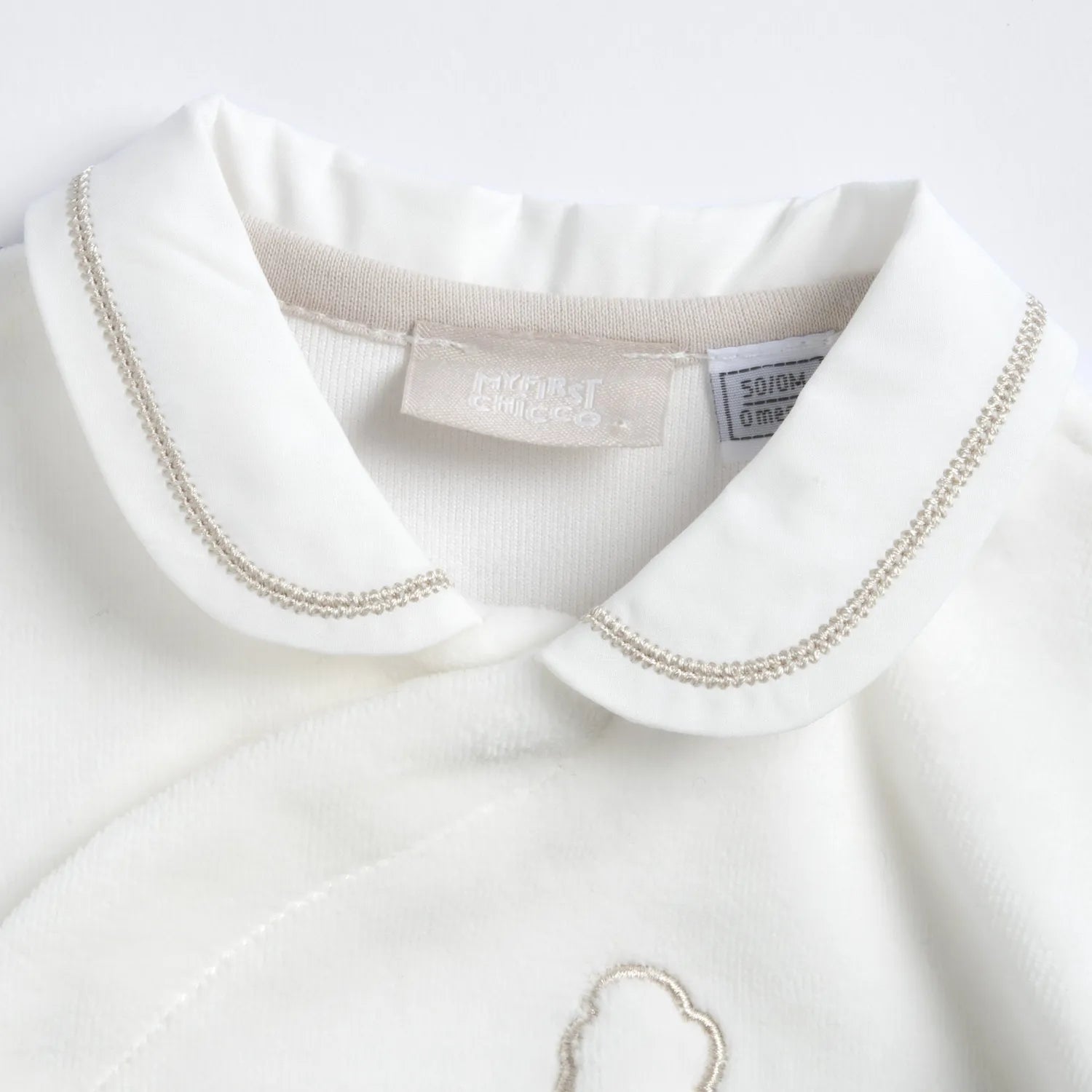 Infants White Embroidered Front Opening Babysuit