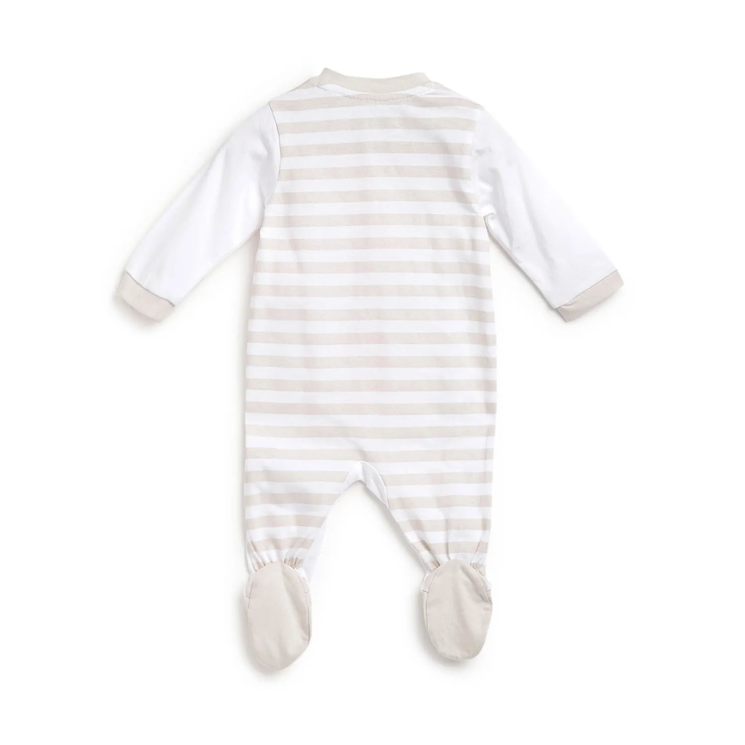 Infants White Printed Front Opening Babysuit
