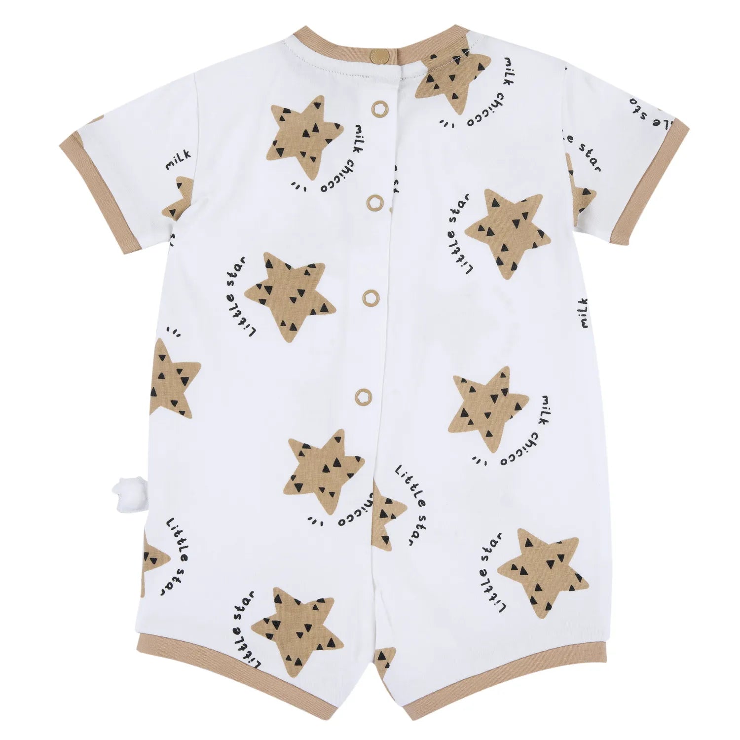 Infants White Printed Short Sleeve Romper