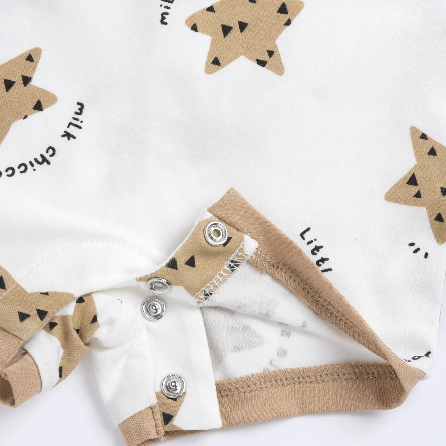 Infants White Printed Short Sleeve Romper