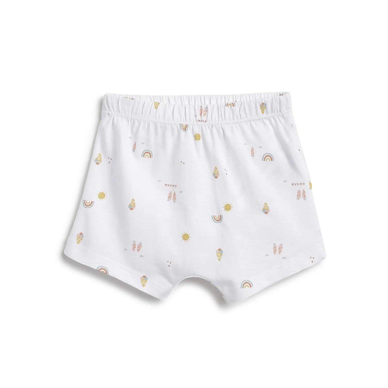 Infants White Printed T-Shirt With Shorts