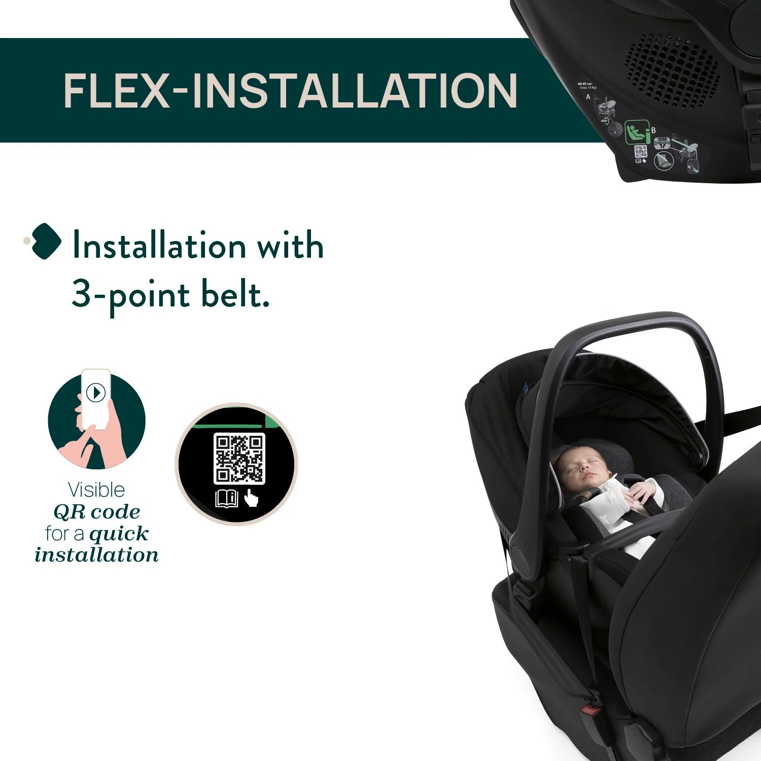 Kory Plus Baby Car Seat Black Satin