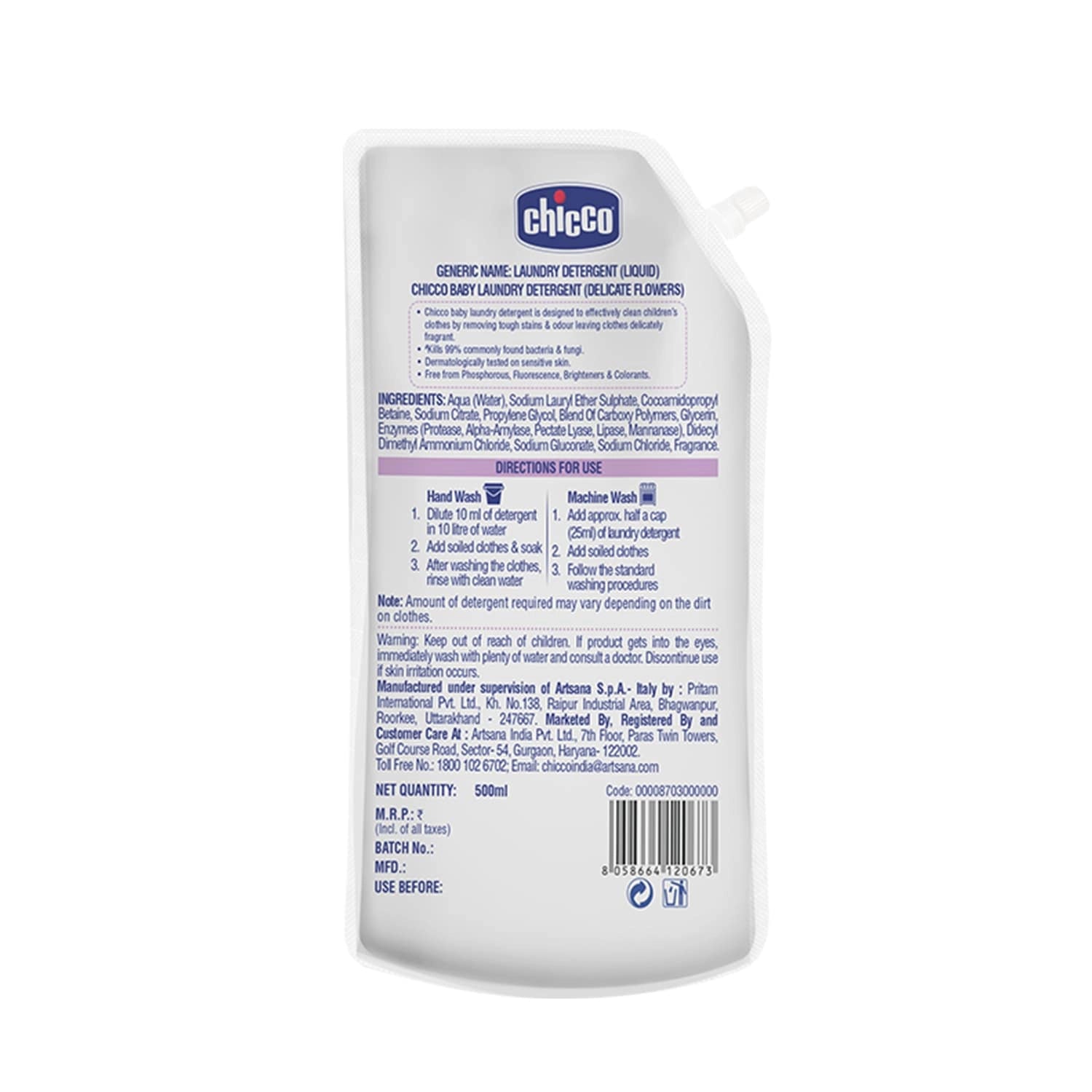 Laundry Detergent Delicate Flowers 500ml Refil Pack
