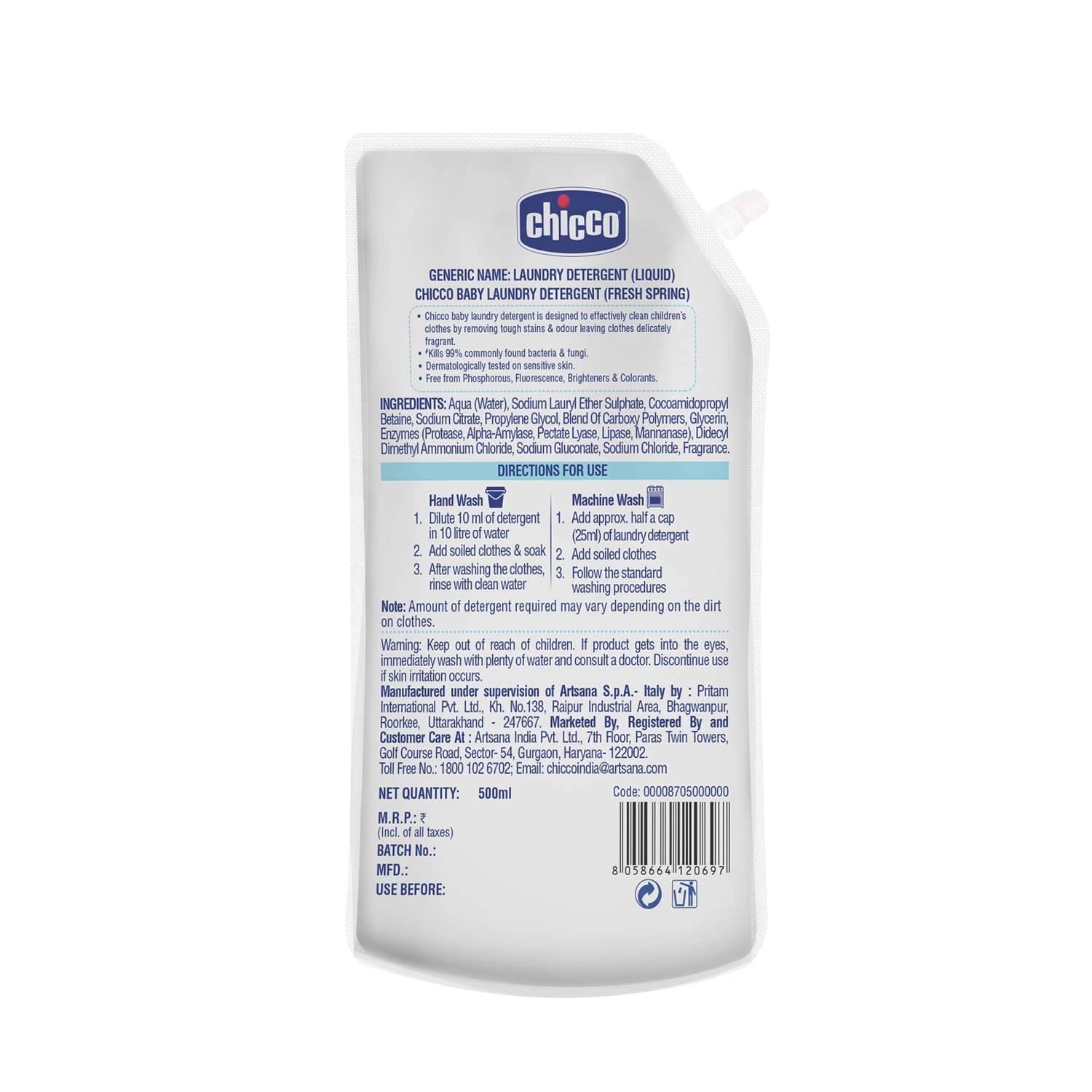 Laundry Detergent Fresh Spring 500ml Refil Pack