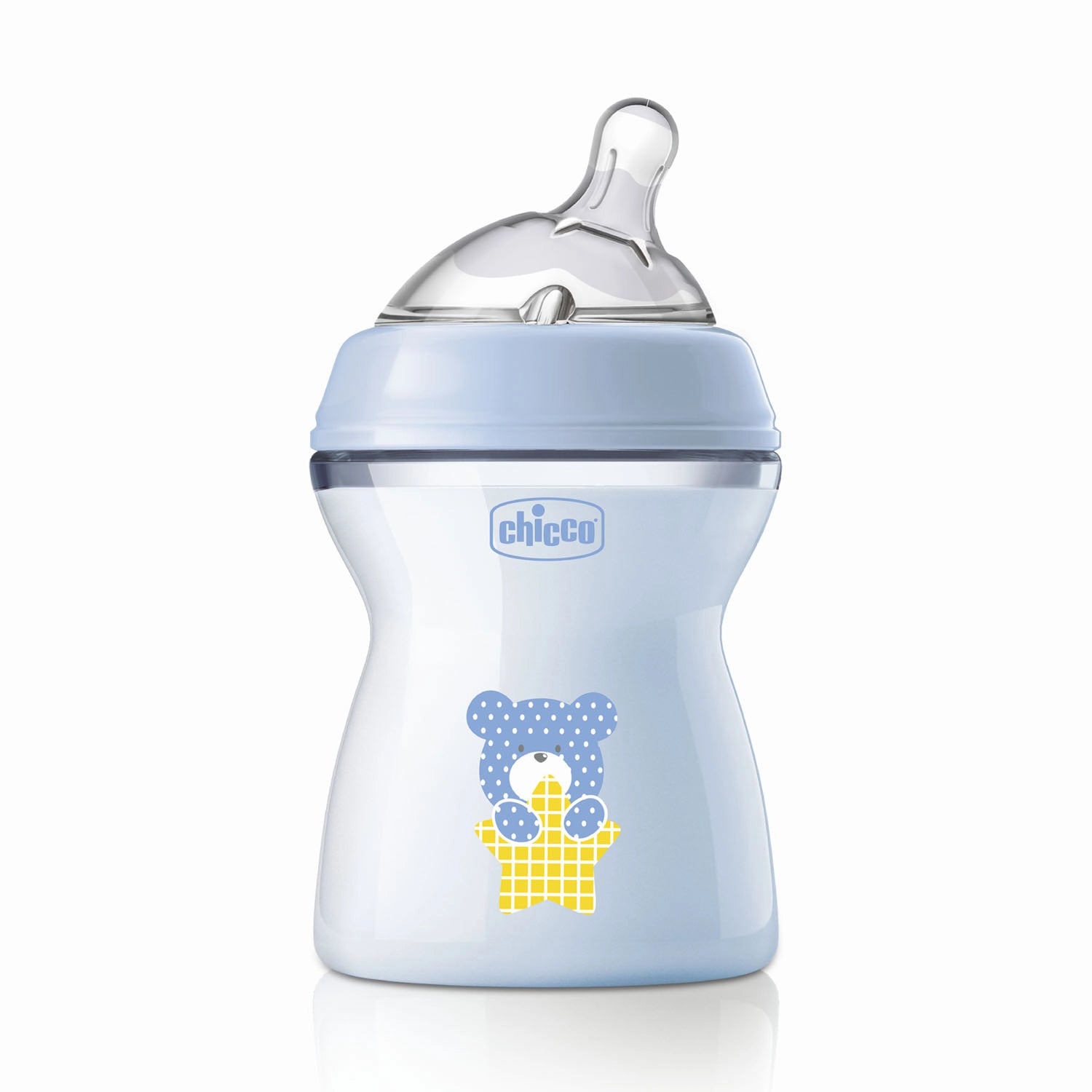 Chicco Natural Feeling Bottle 250ml Blue - Medium Flow 2M+