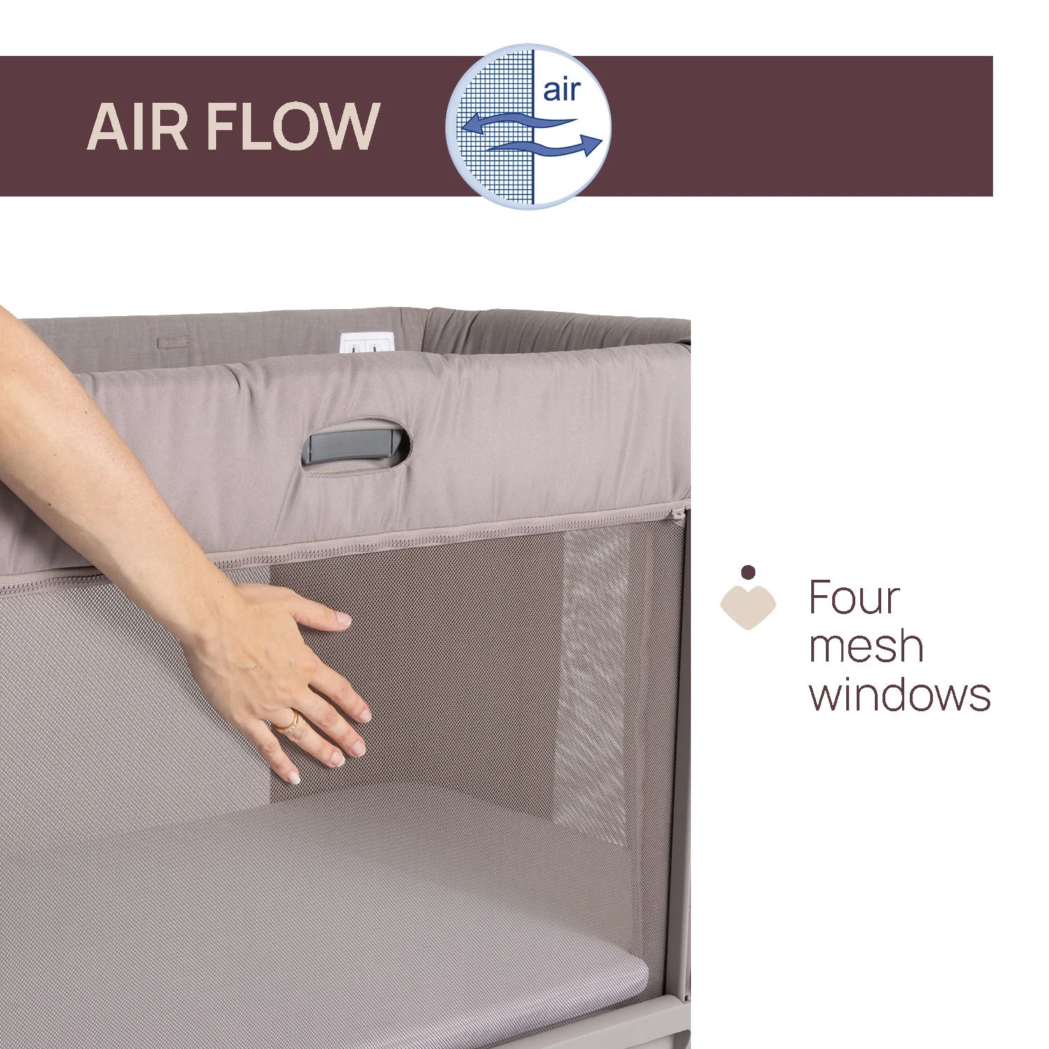 Next2Me Forever Co Sleeping Cot Almond