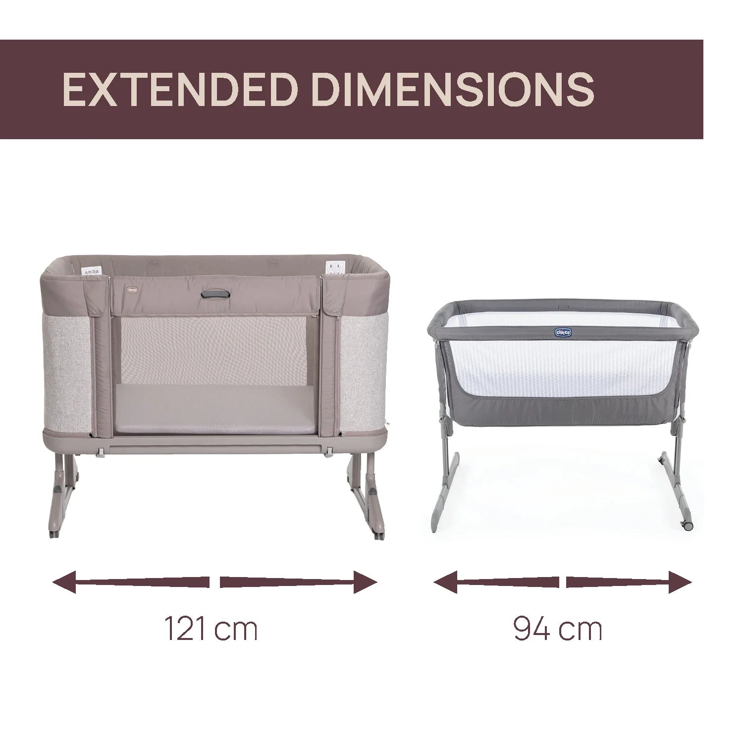 Next2Me Forever Co Sleeping Cot Almond