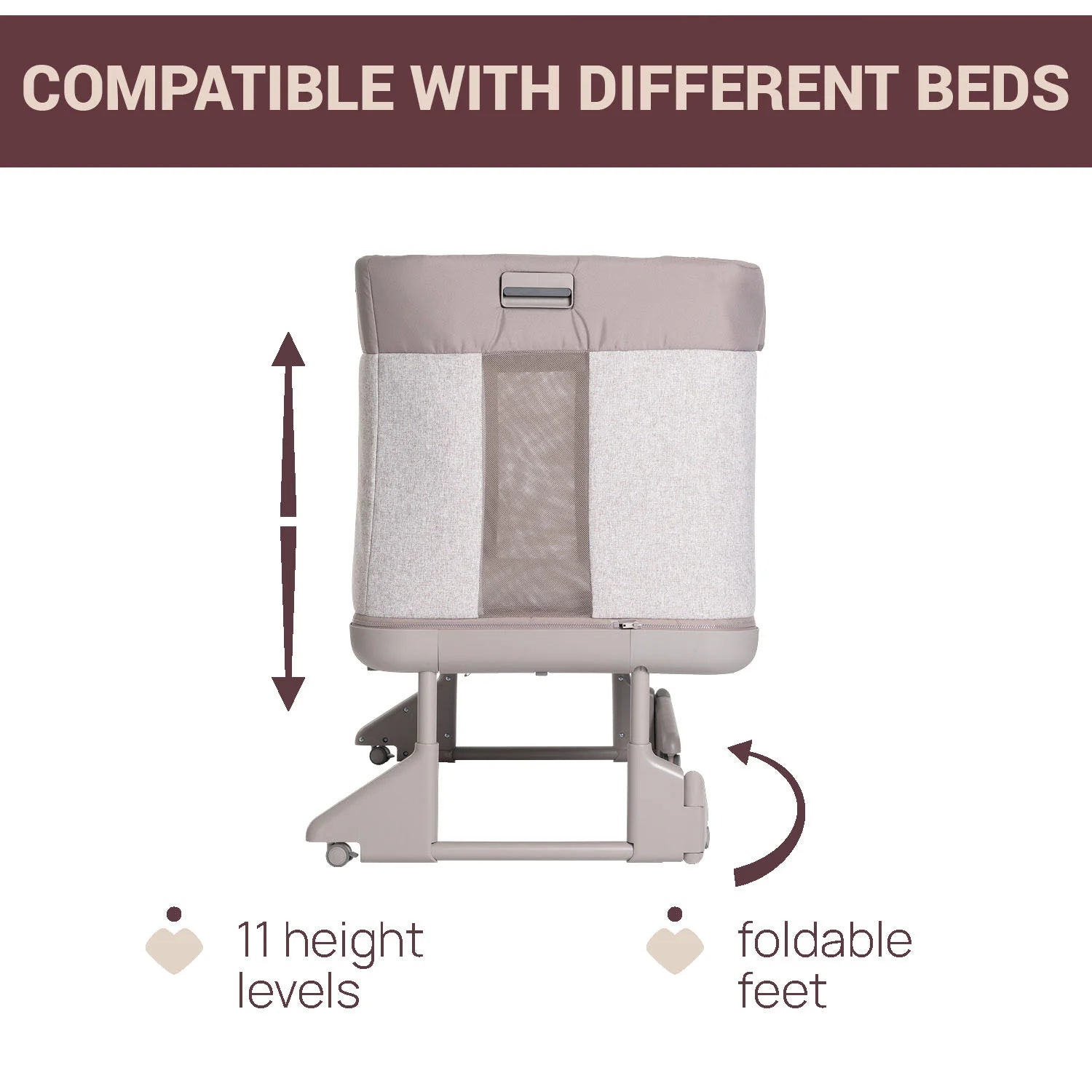 Next2Me Forever Co Sleeping Cot Almond