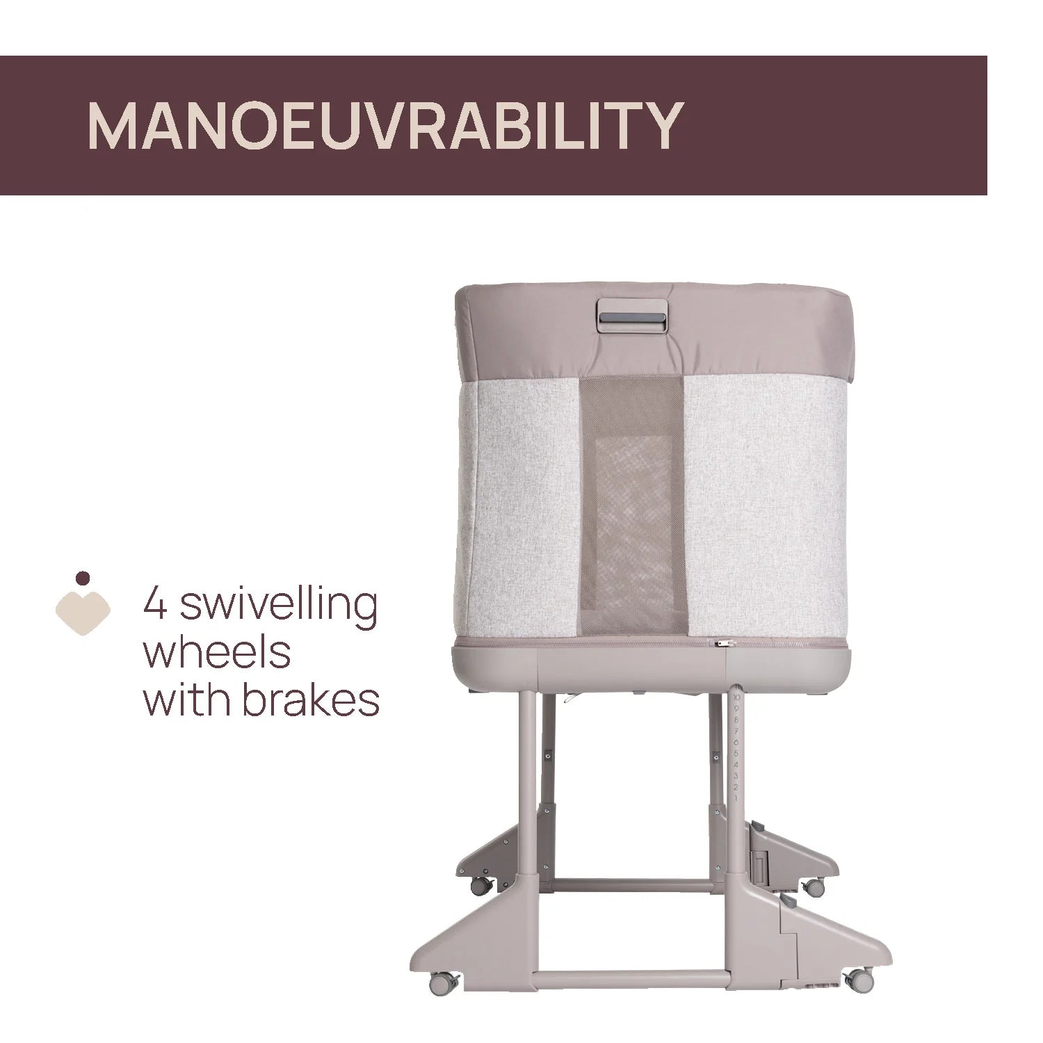 Next2Me Forever Co Sleeping Cot Almond