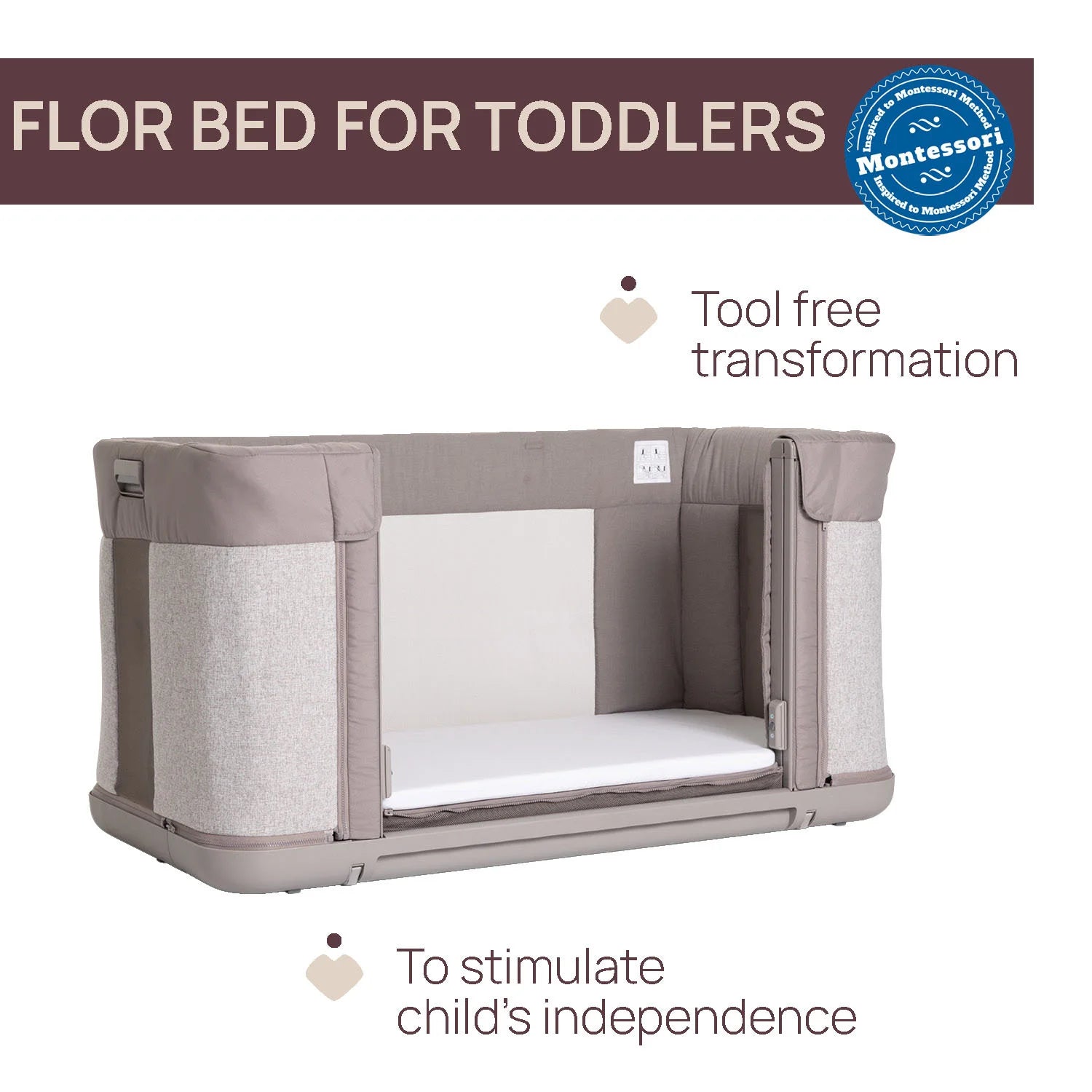 Next2Me Forever Co Sleeping Cot Almond
