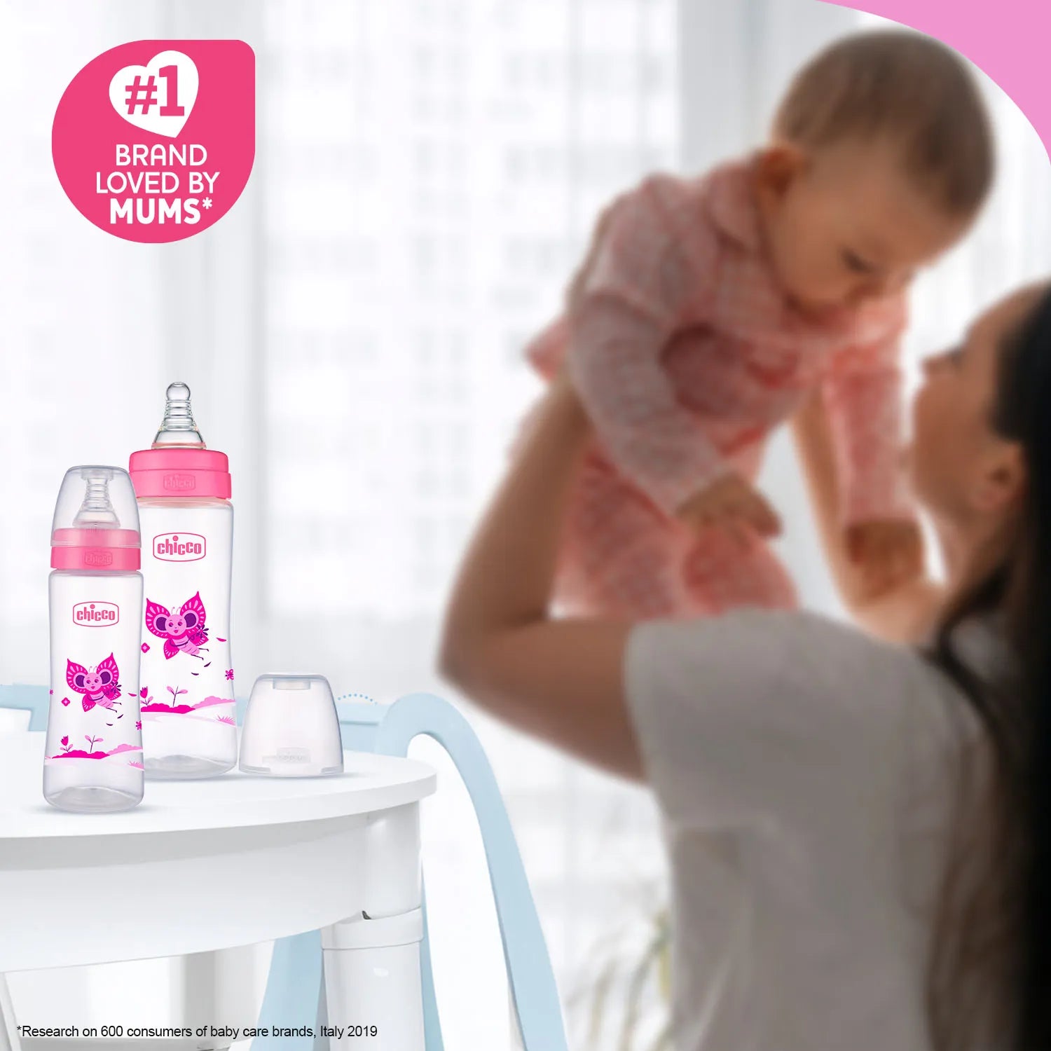 Nourish Plus Fast Flow Baby Bottle 240ml 6M+ Pink