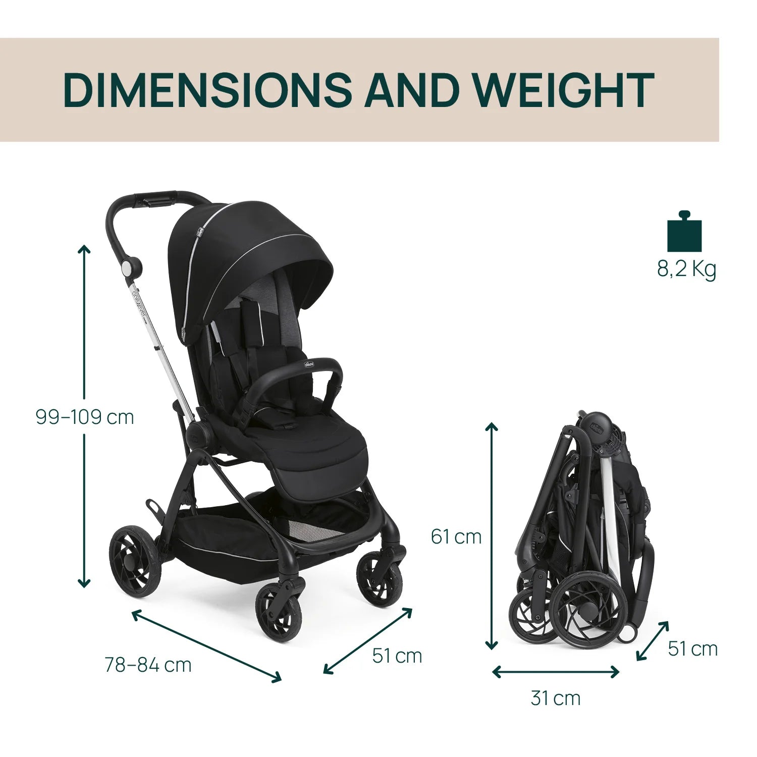 One4Ever Lounge Stroller Black Beauty
