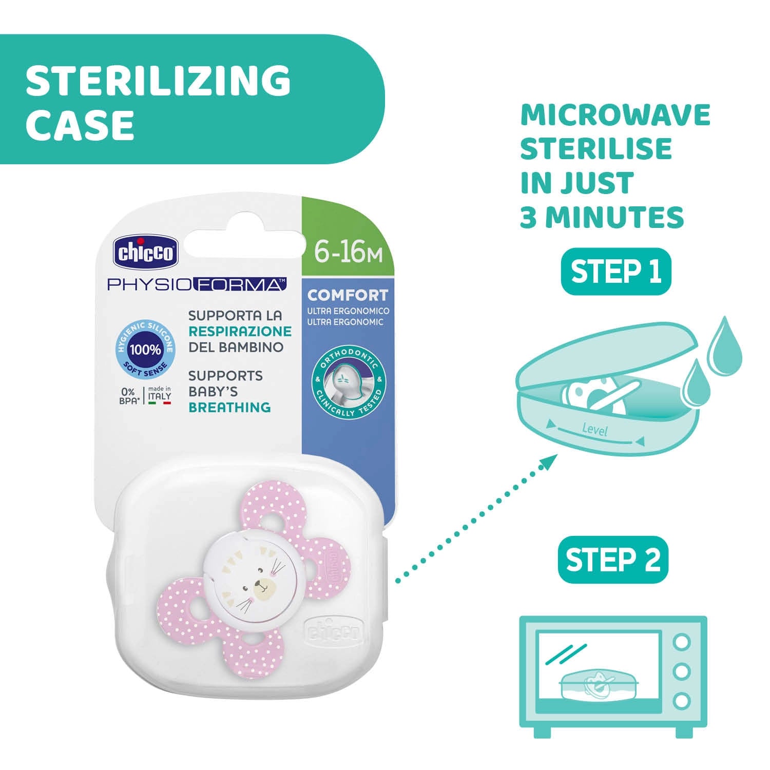 Soother Physio Comfort Pink 6 to 16M 1Pc