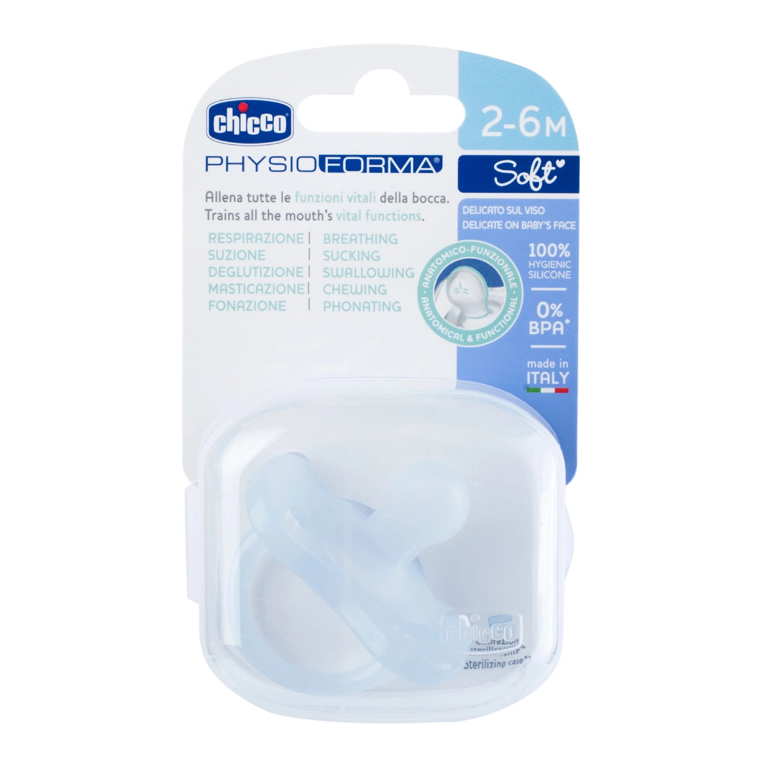 Soother Physio Soft Blue 2 to 6M 1Pc