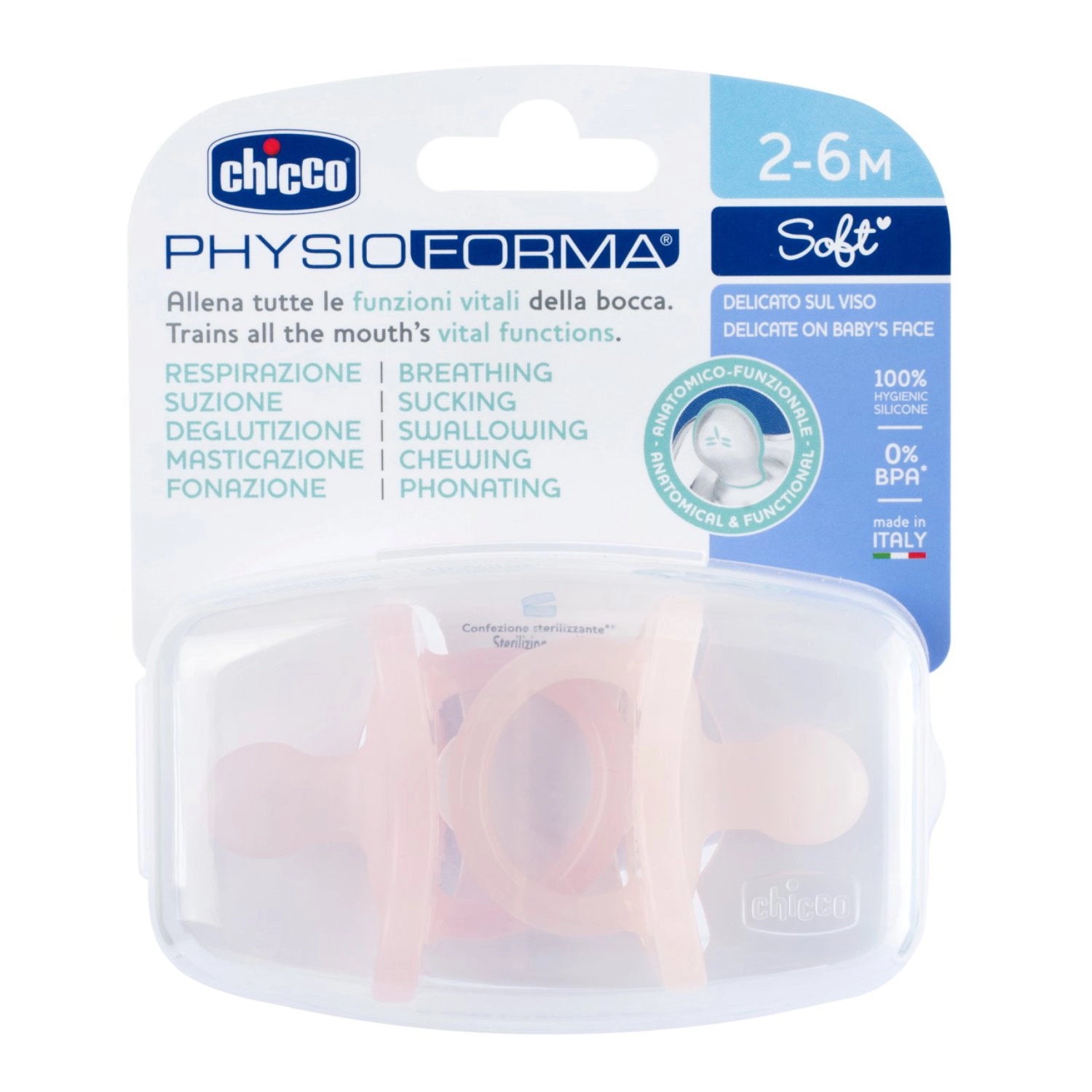 Soother Physio Soft Pink 2 to 6M 2Pcs