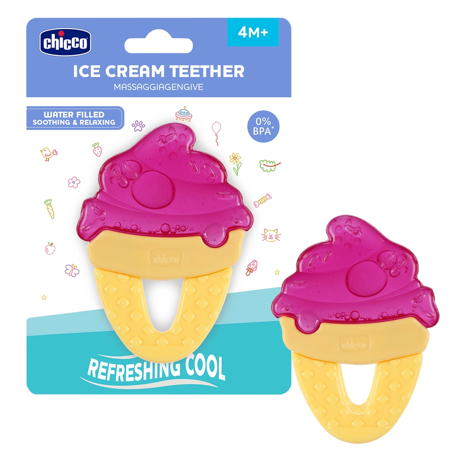 Teether Refreshing Ice Cream Pink 4M+ 1Pc
