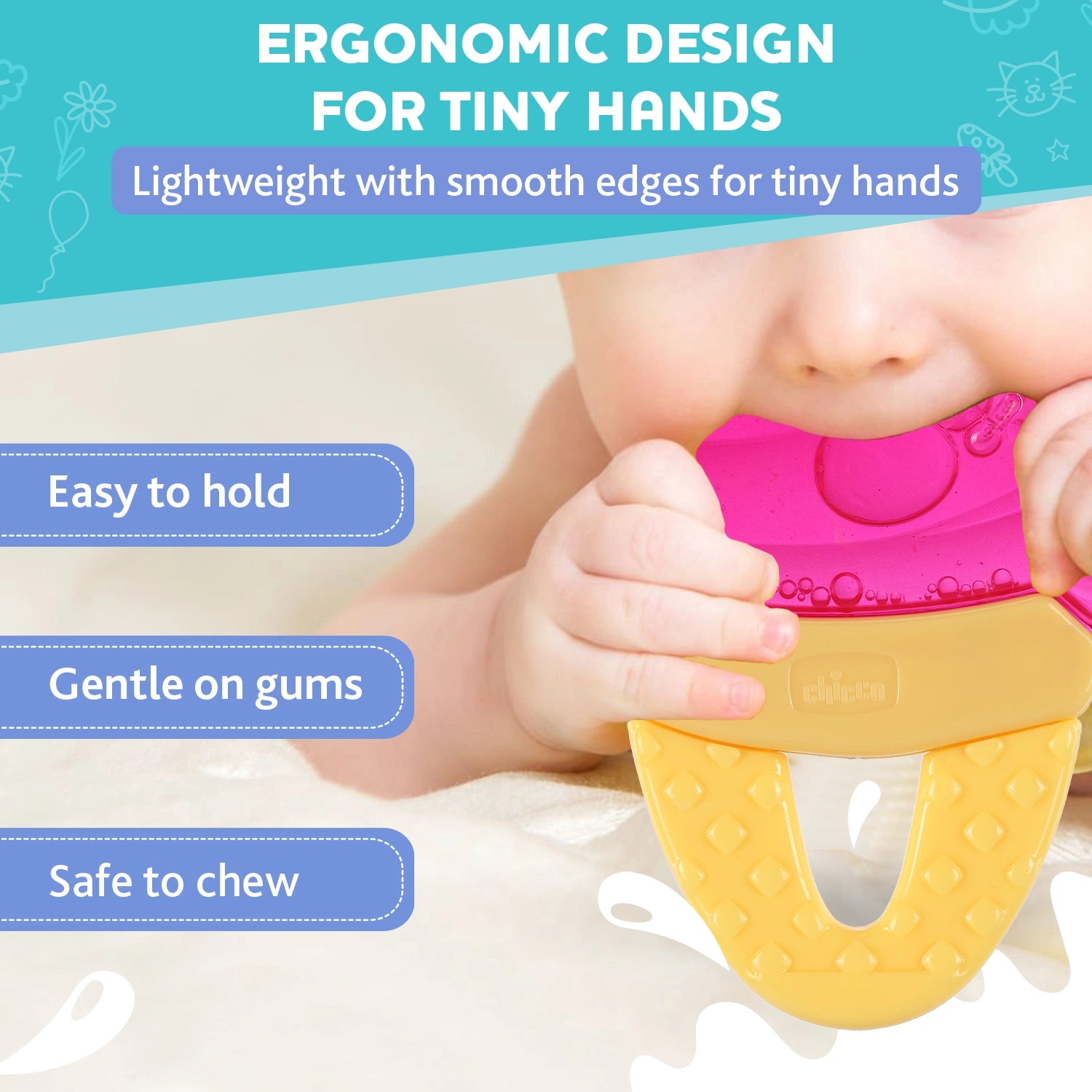 Teether Refreshing Ice Cream Pink 4M+ 1Pc