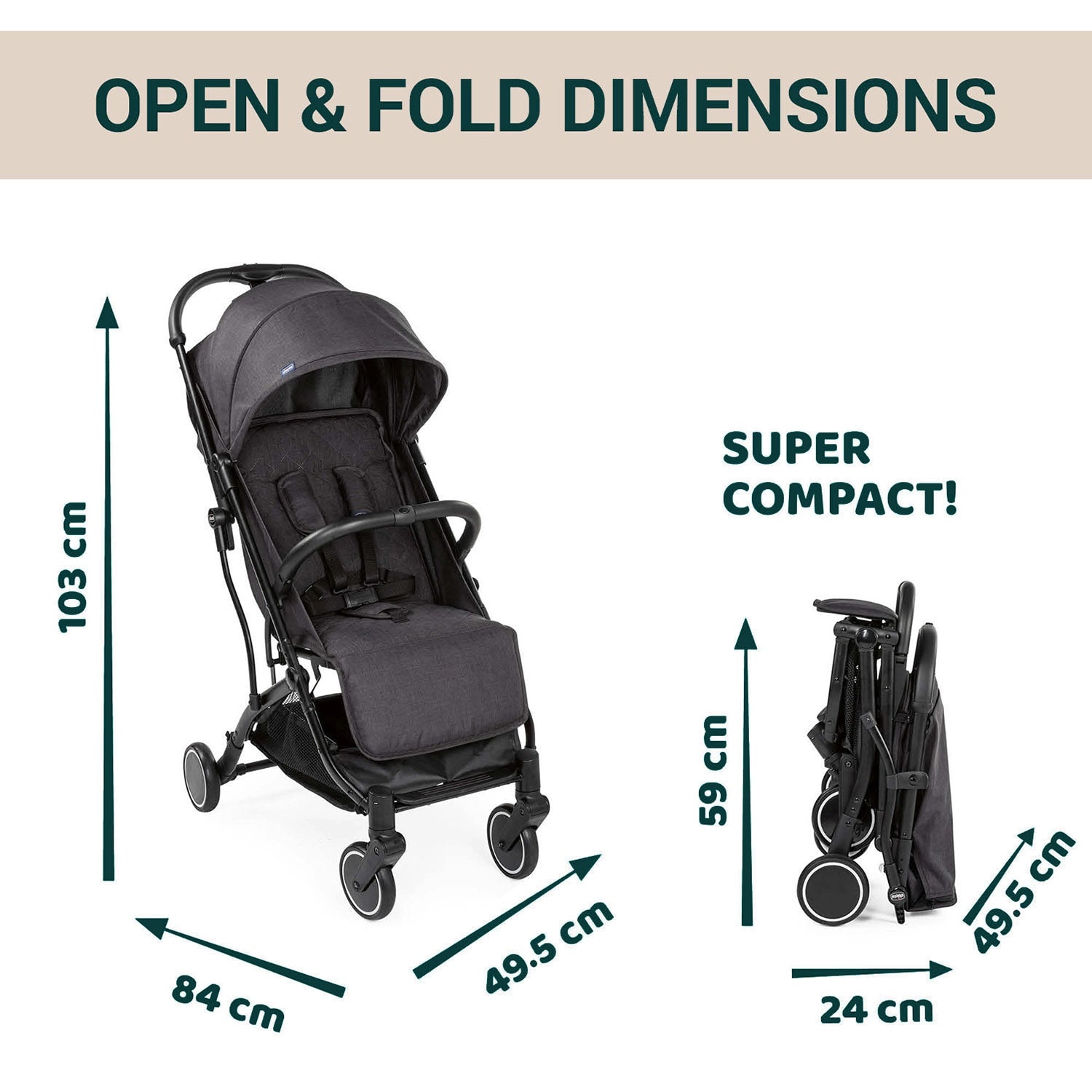 TrolleyMe Stroller Stone