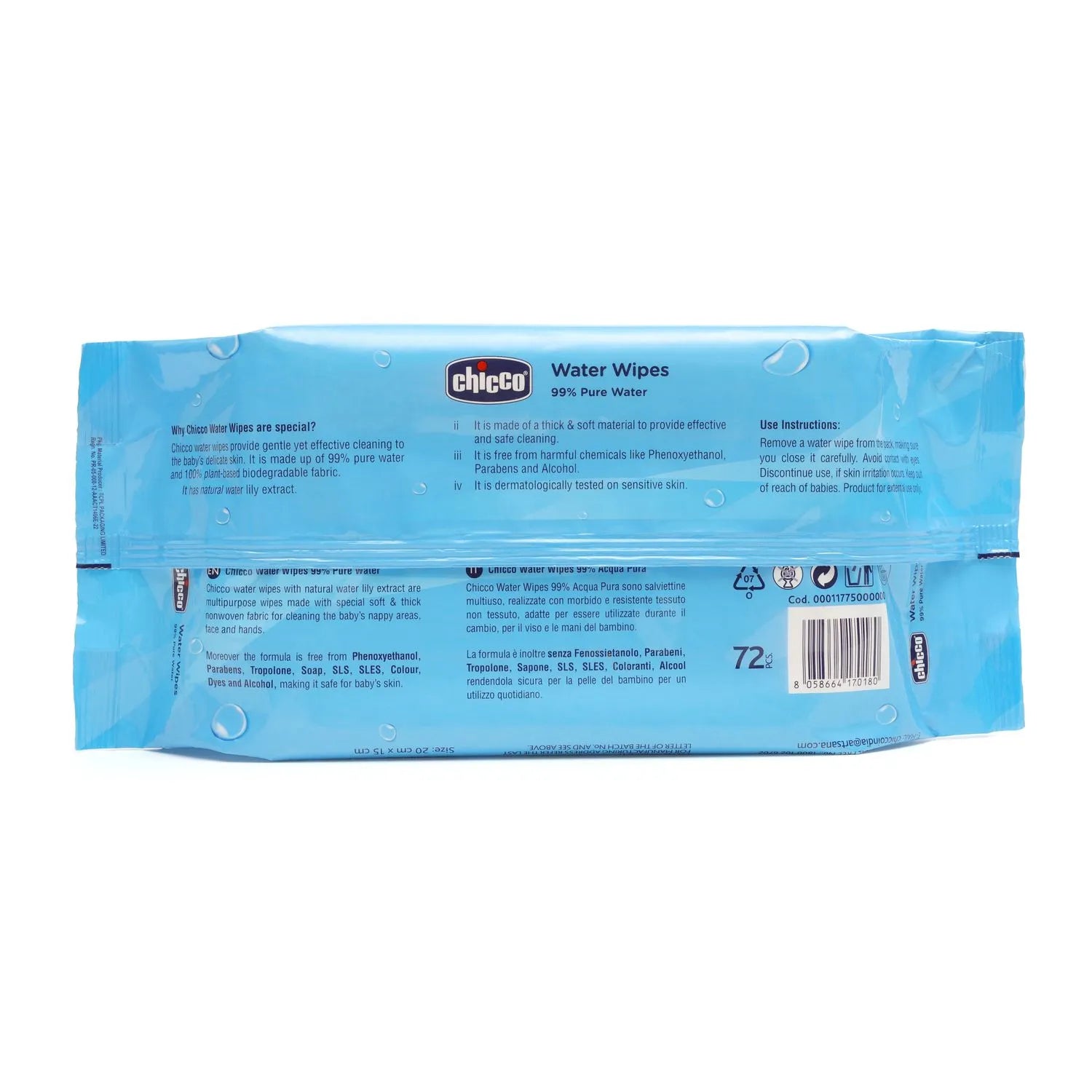Water Wipes 99% Pure Water 72 Pcs