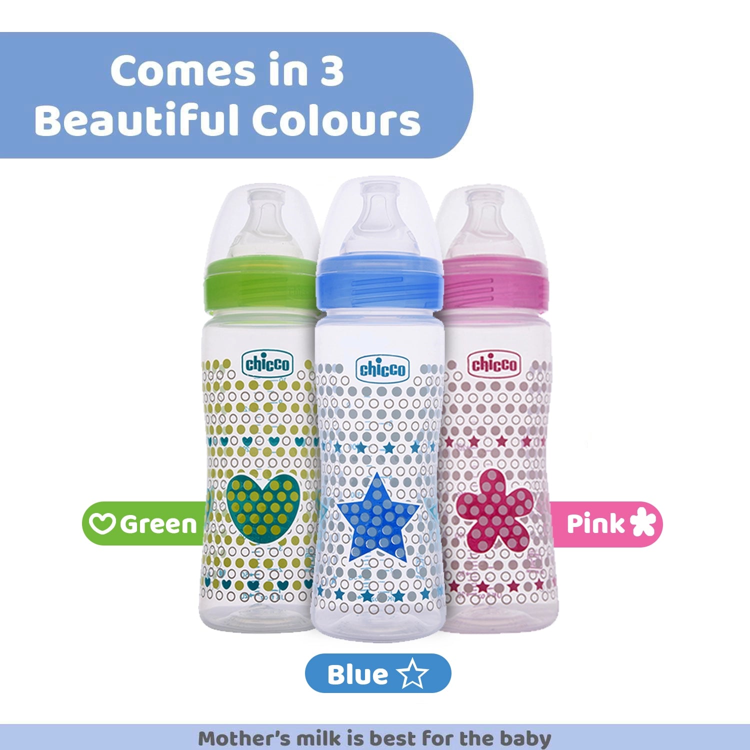 Well Being Fast Flow Baby Bottle 330ml 6M+ Pink