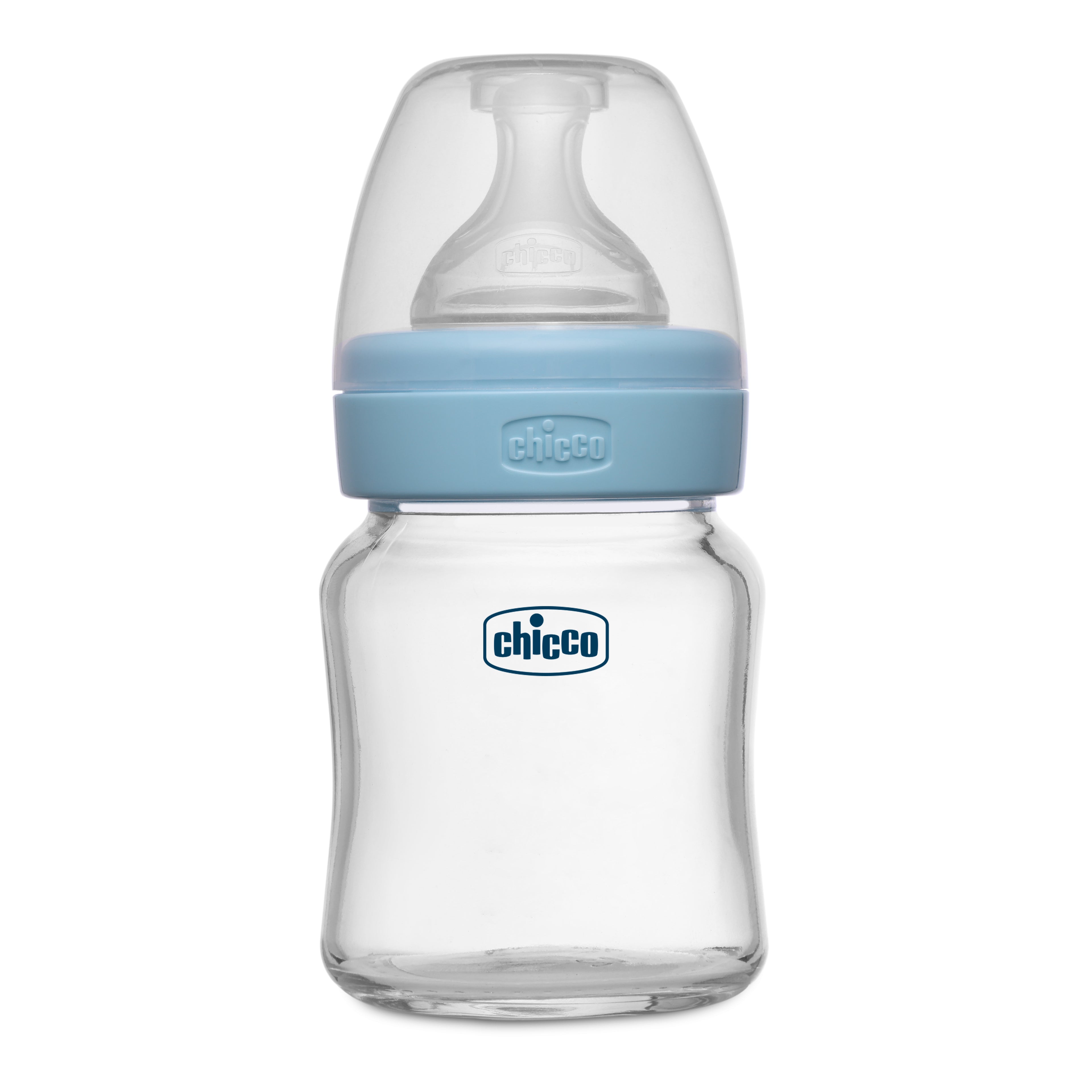 Well Being Glass Feeding Bottle 120ml Blue Slow Flow 0M+