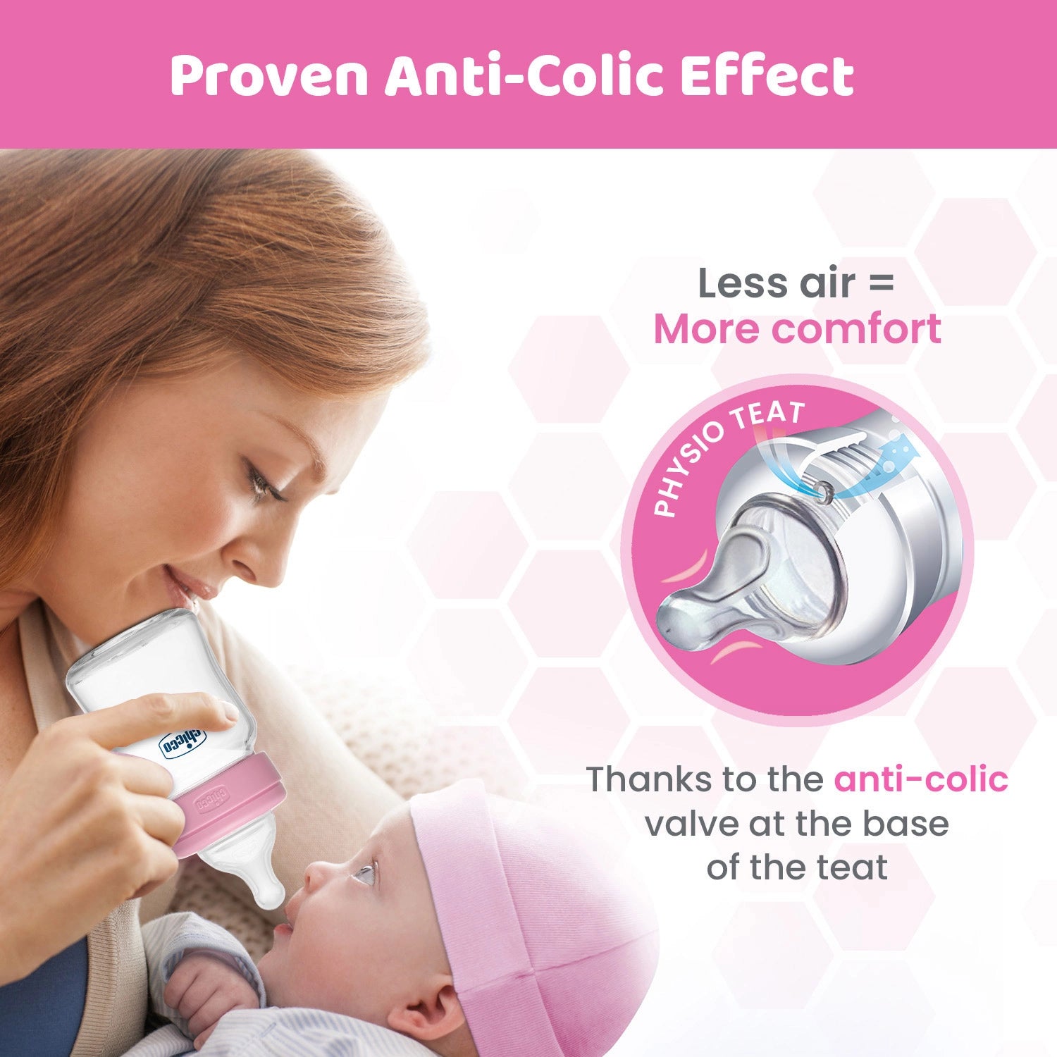 Well Being Glass Feeding Bottle 120ml Pink Slow Flow 0M+