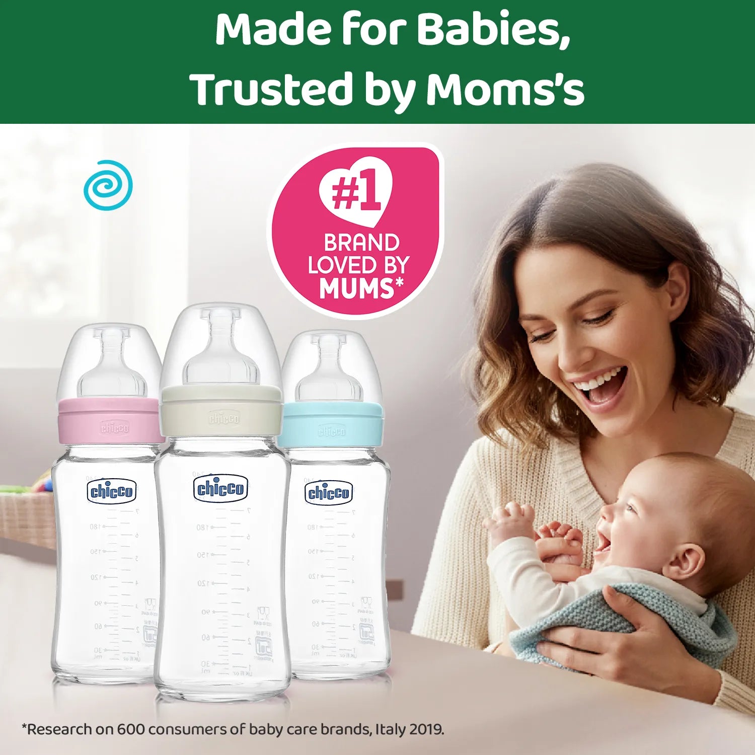 Well Being Glass Feeding Bottle 240ml Neutral Medium Flow 3M+