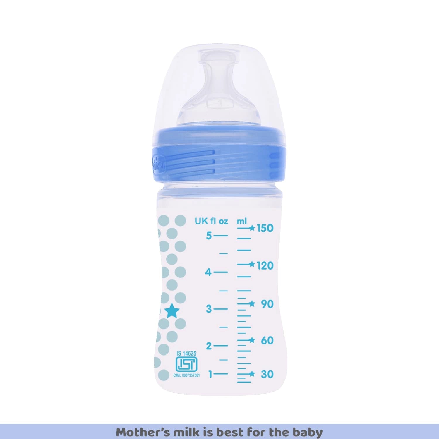 Well Being Slow Flow Baby Bottle 150ml 0M+ Blue