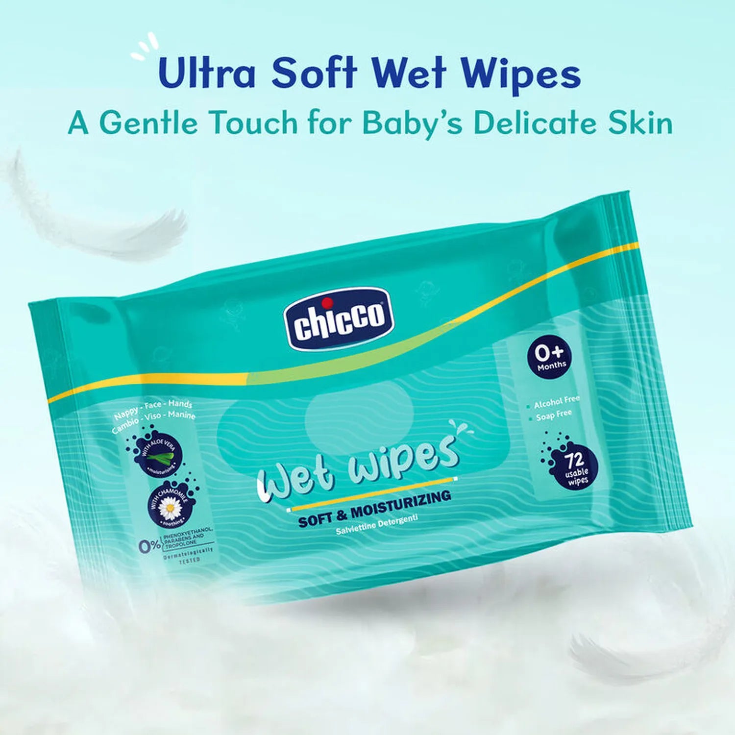 Wet Wipes Sticker Pack of 1 72 Pcs