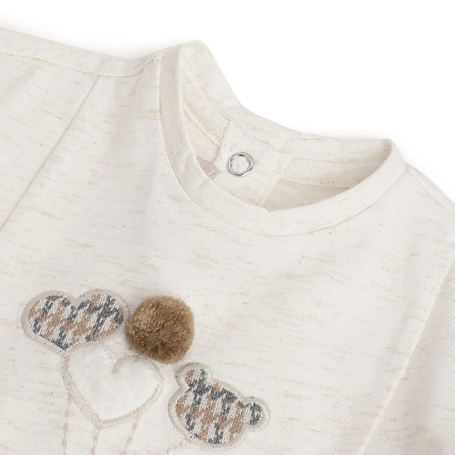 Girls White Embellished T- Shirt