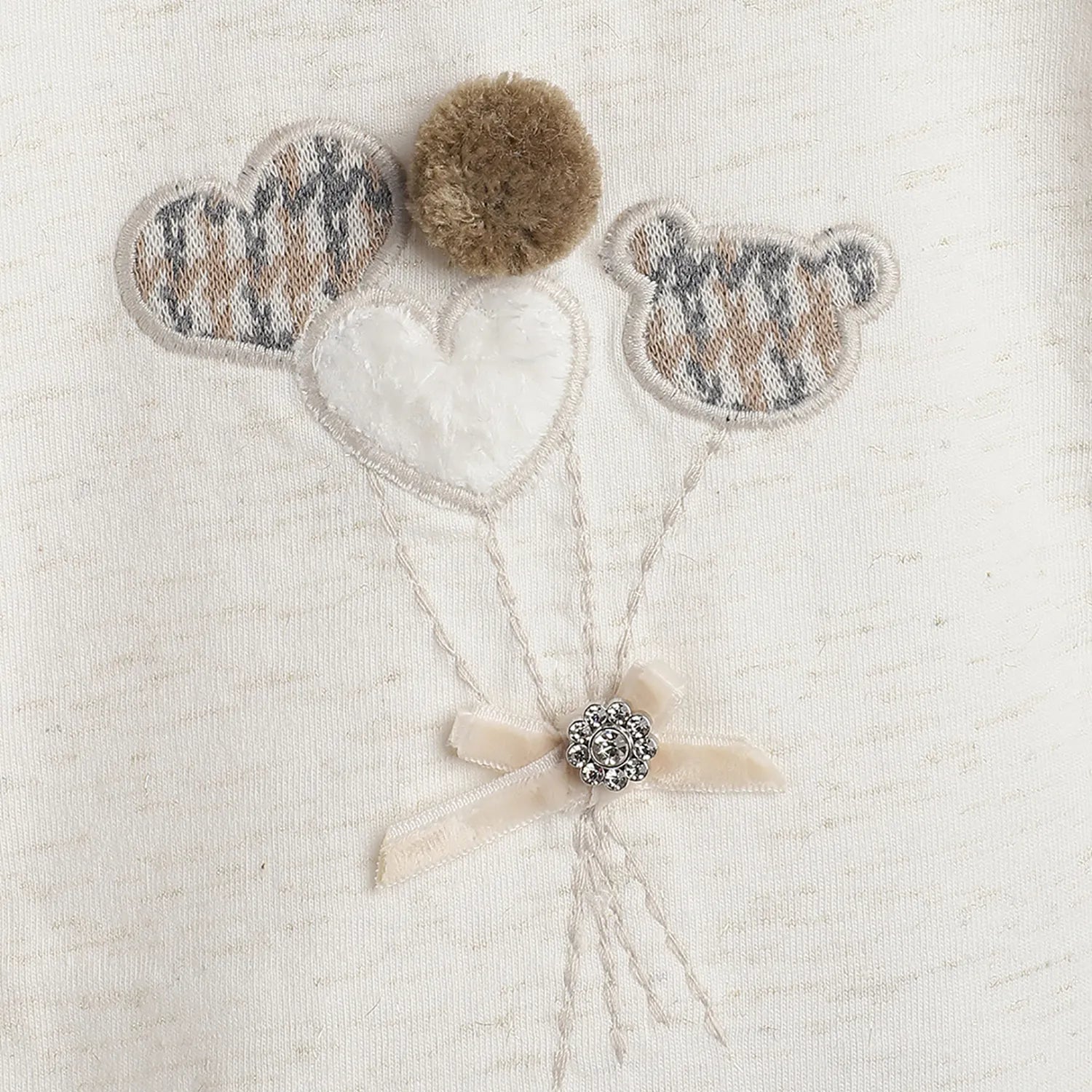 Girls White Embellished T- Shirt