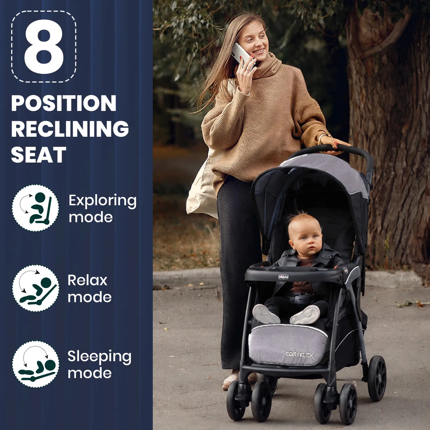 Cortina Cx Jet Black Stroller